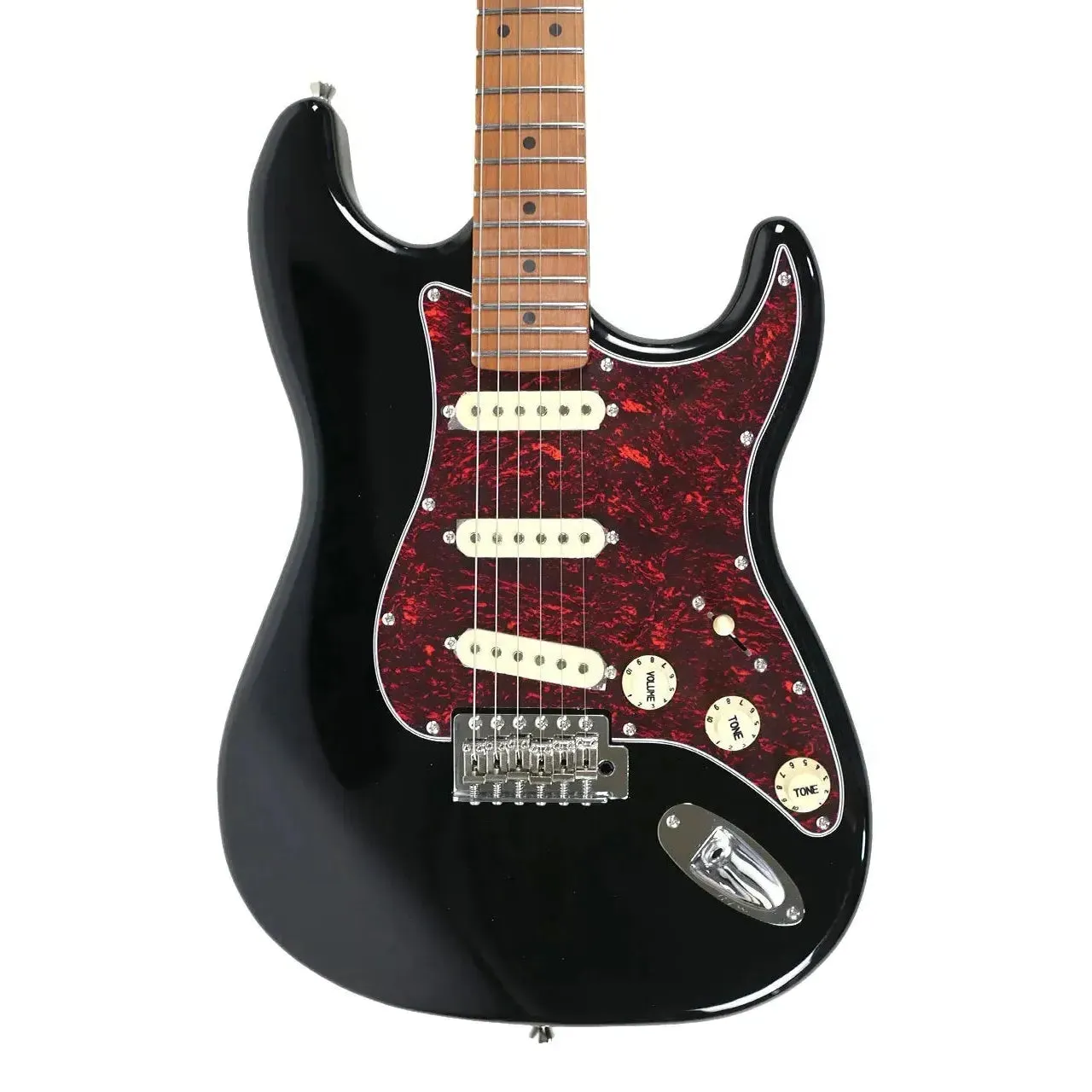 Jet JS-300 BK Black Solid Body Stratocaster Electric Guitar