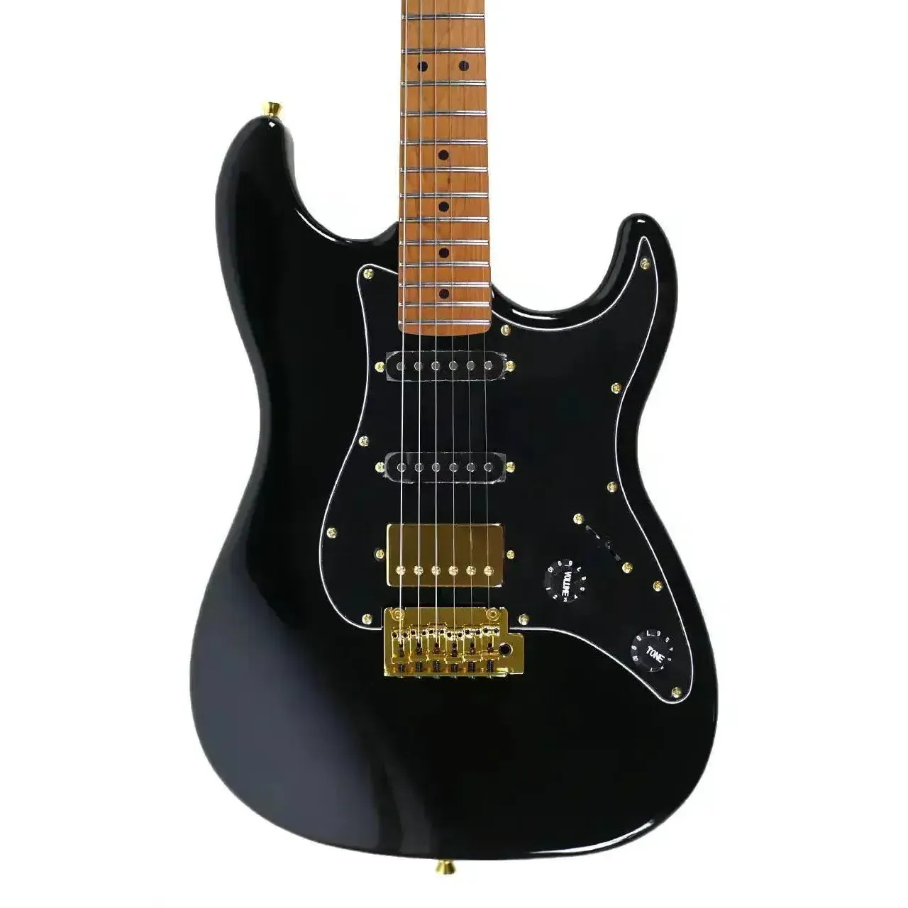 Jet JS-400 BK G Black Solid Body Stratocaster Electric Guitar