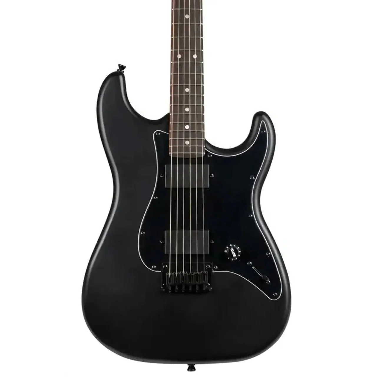 Jet JS-400 MBK R Matte Black Solid Body Stratocaster Electric Guitar