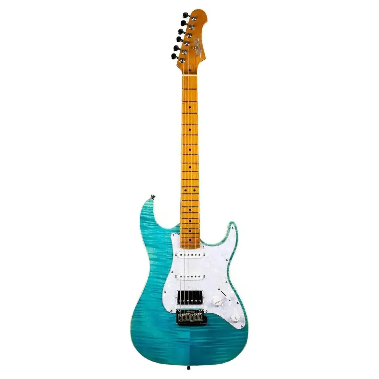 Jet JS-450 OBL Ocean Blue Solid Blue Stratocaster Electric Guitar - Image 3