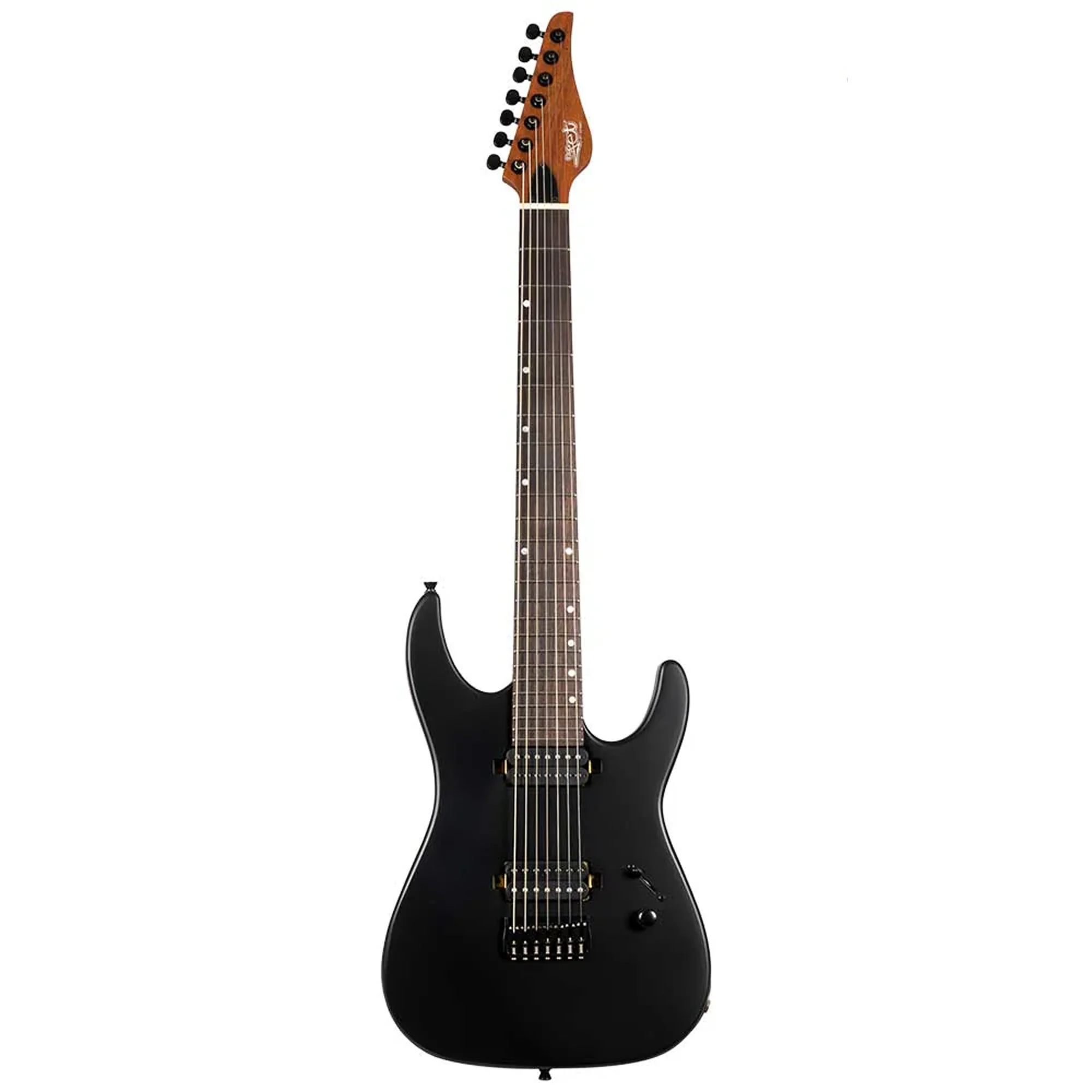 Jet JS-507 STYGIAN Satin Black Solid Body Stratocaster 7-String Electric Guitar - Image 3