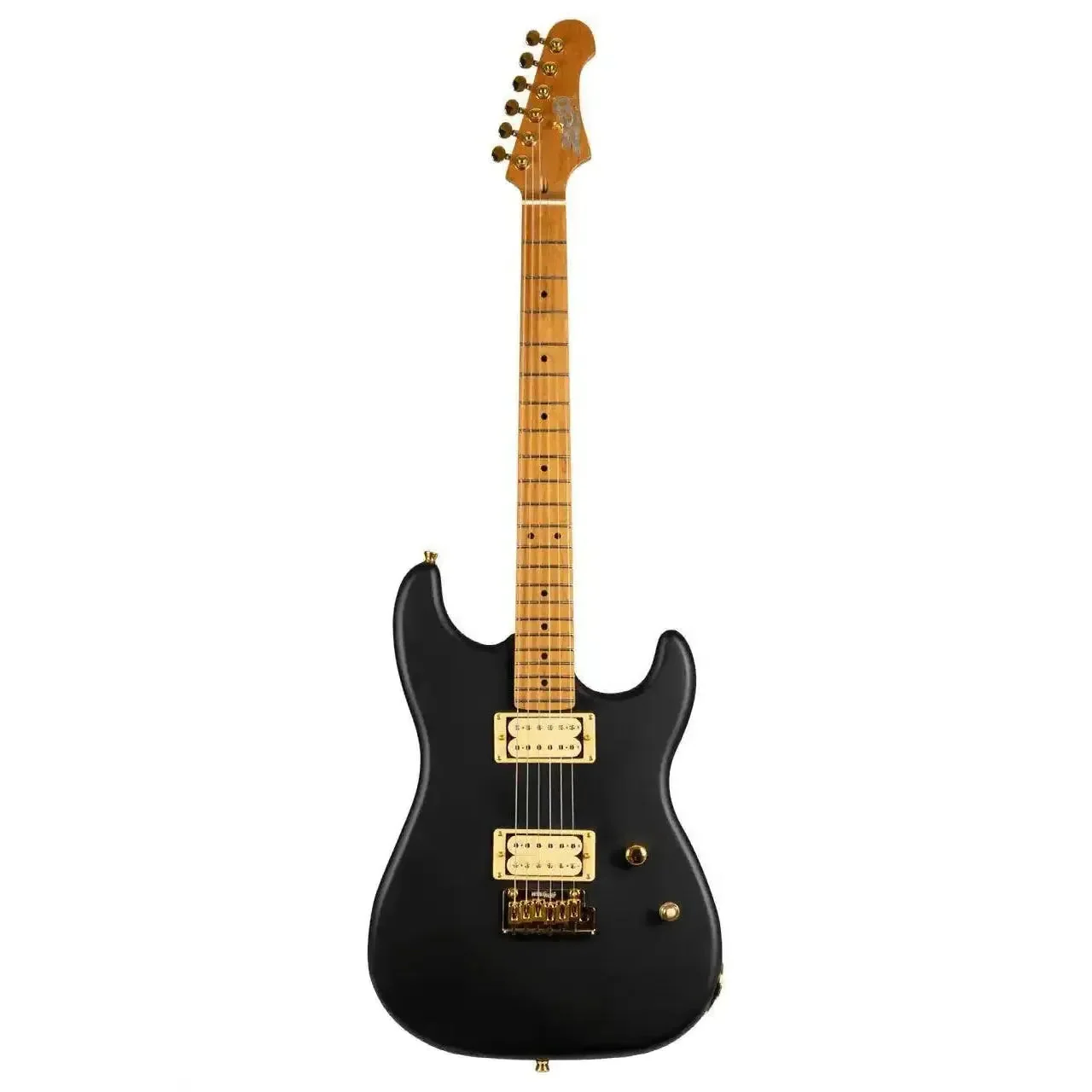 Jet JS-700 MBK Matte Black Solid Body Stratocaster Electric Guitar - Image 3