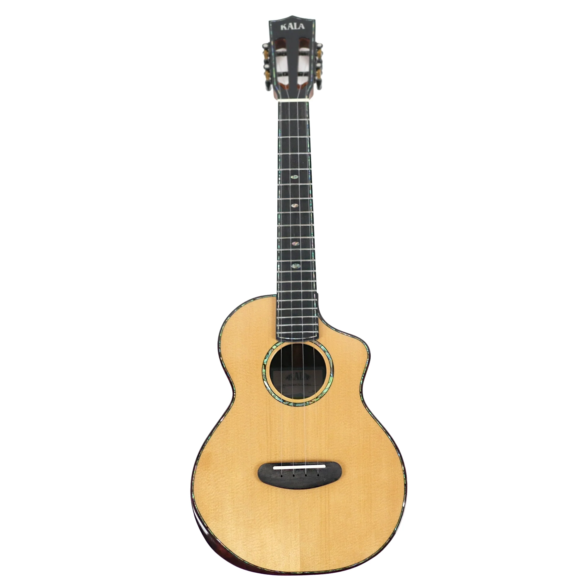 Kala CTD-SSRW-TG-C Contour Deluxe Solid Spruce & Rosewood Tenor Ukulele - Image 5