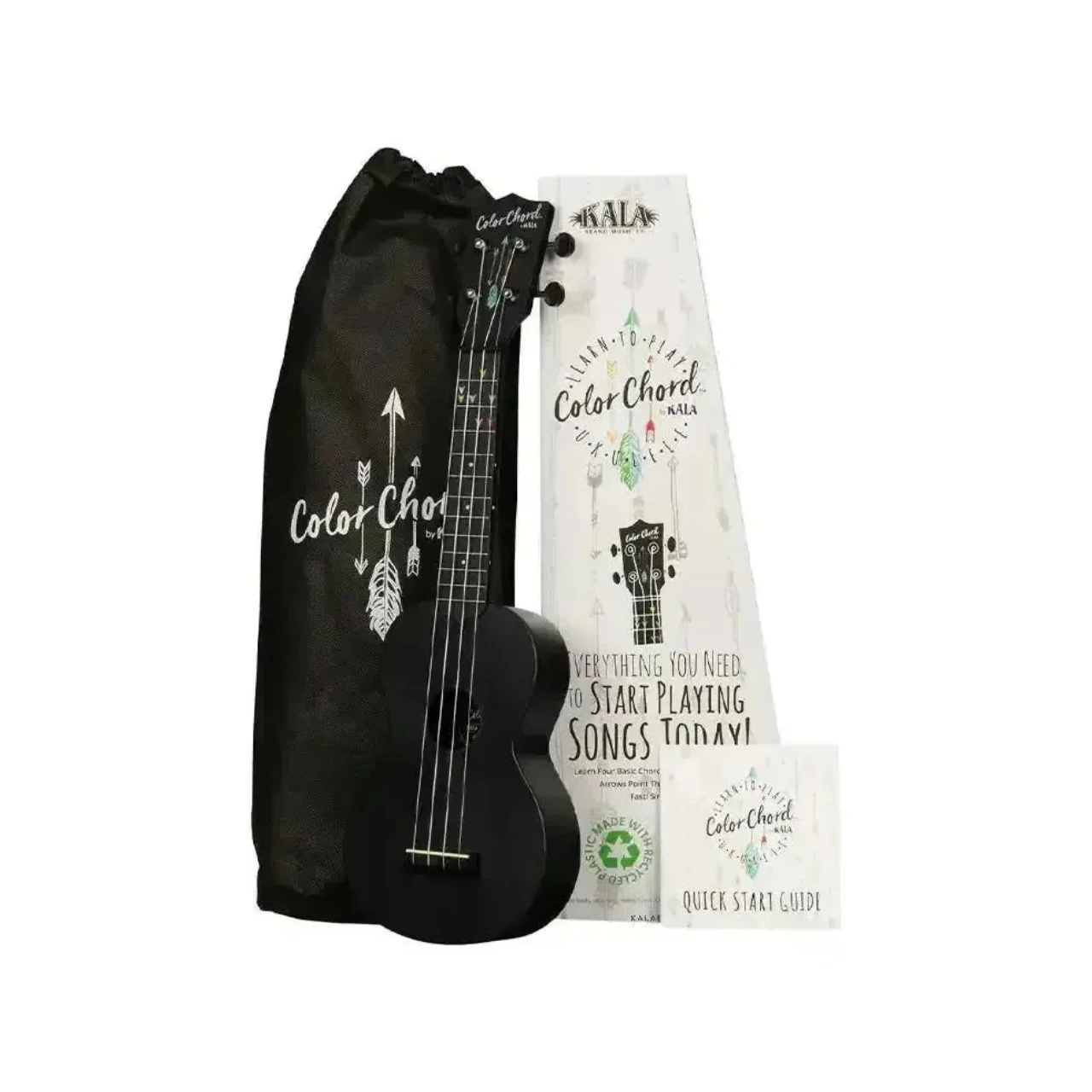 Kala R-LTP-CC-S Learn To Play Recycled Color Chord Soprano Ukulele Starter Kit