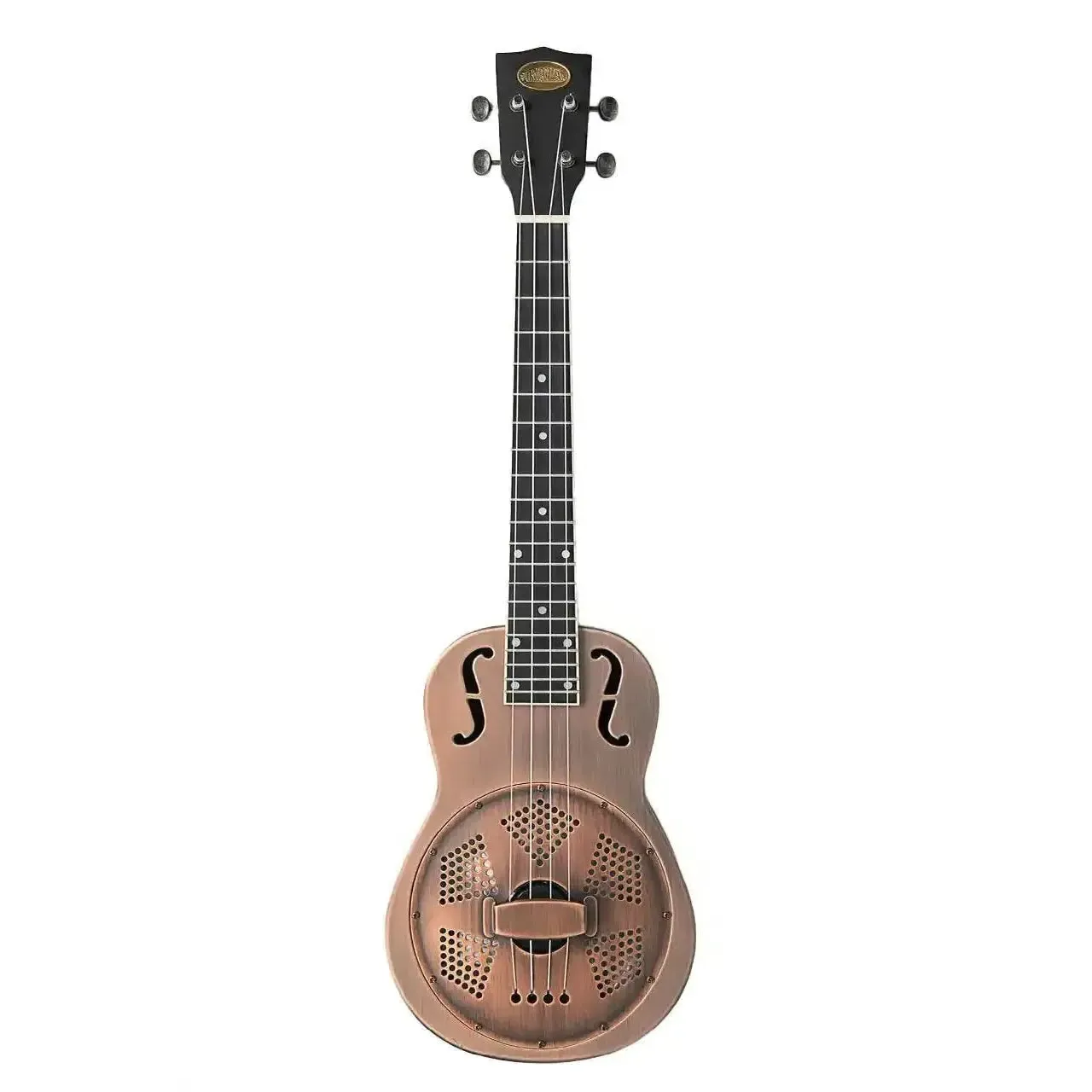 Kala RES-BCR-B-E Resonator Brushed Copper Baritone Ukulele w/ Pickup - Image 3