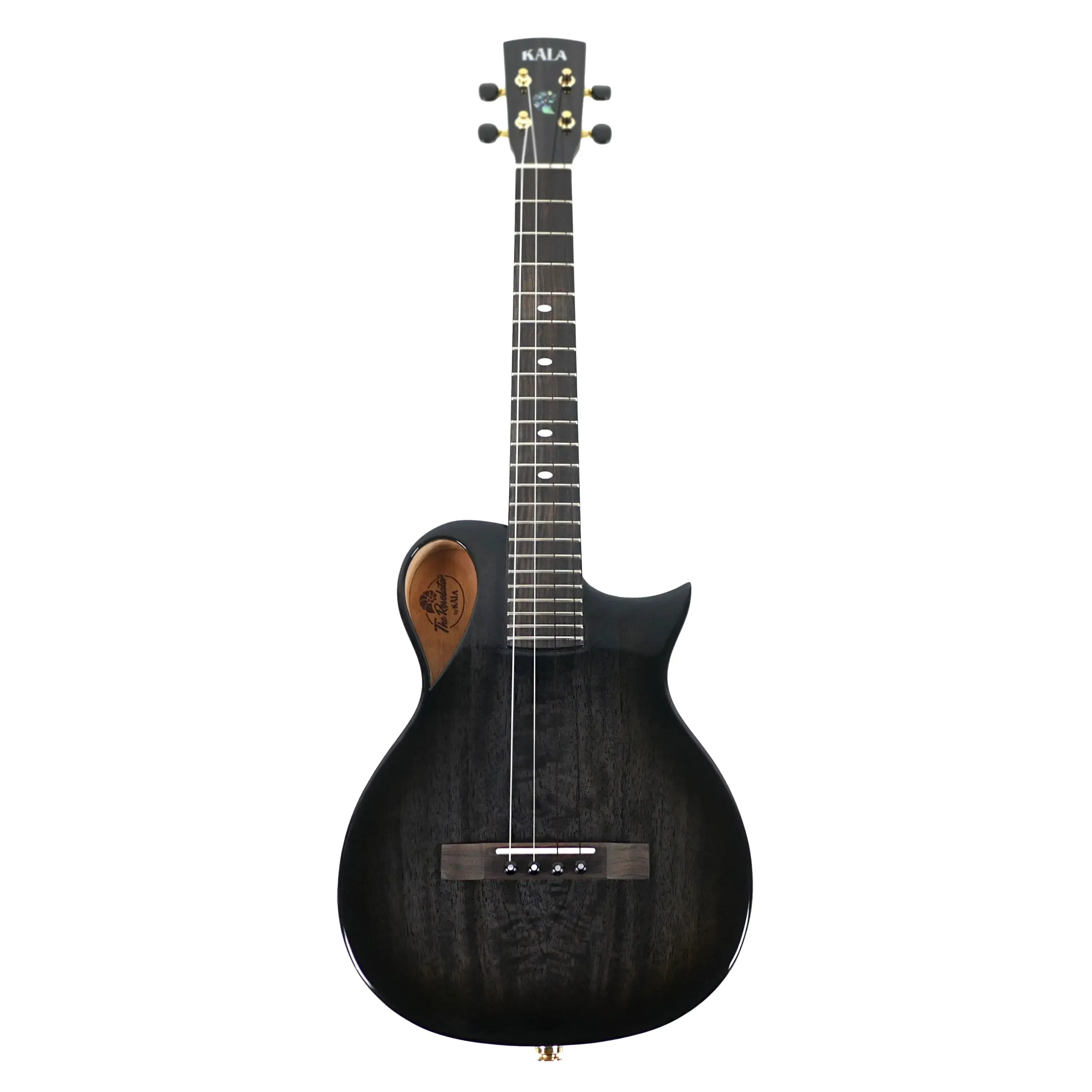 Kala NS-BLK-MNG-TE Revelator Nautilus Horizon Black Night Mango Tenor Ukulele w/ Pickup - Image 4
