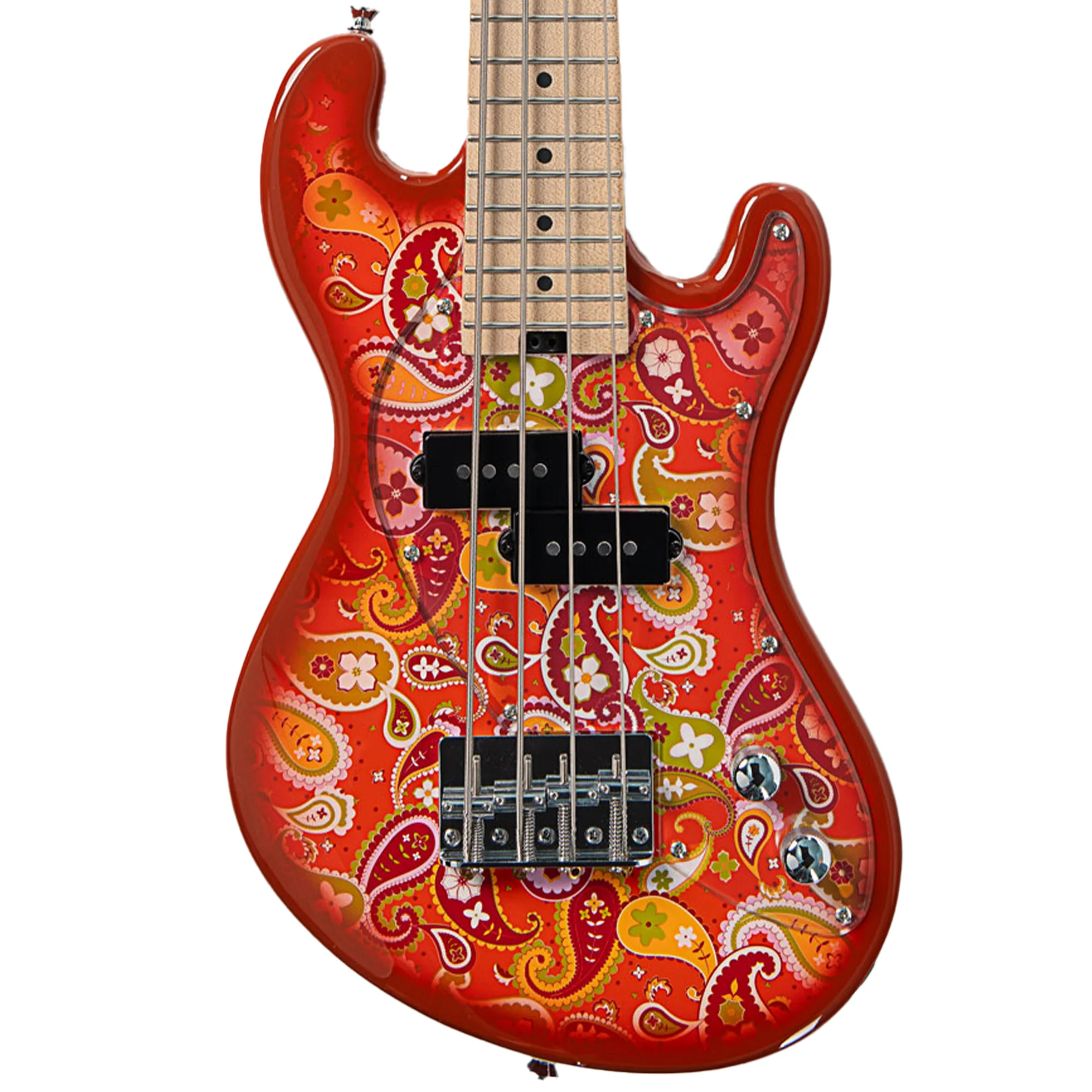 Kala SB-P-ORB-FS Paisley Orange Burst Solid Body 5-String U•BASS