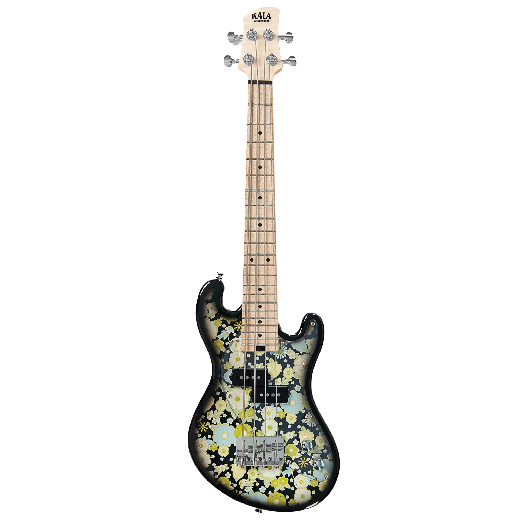 Kala SB-F-BKB-FS Floral Black Solid Body 5-String U•BASS - Image 3