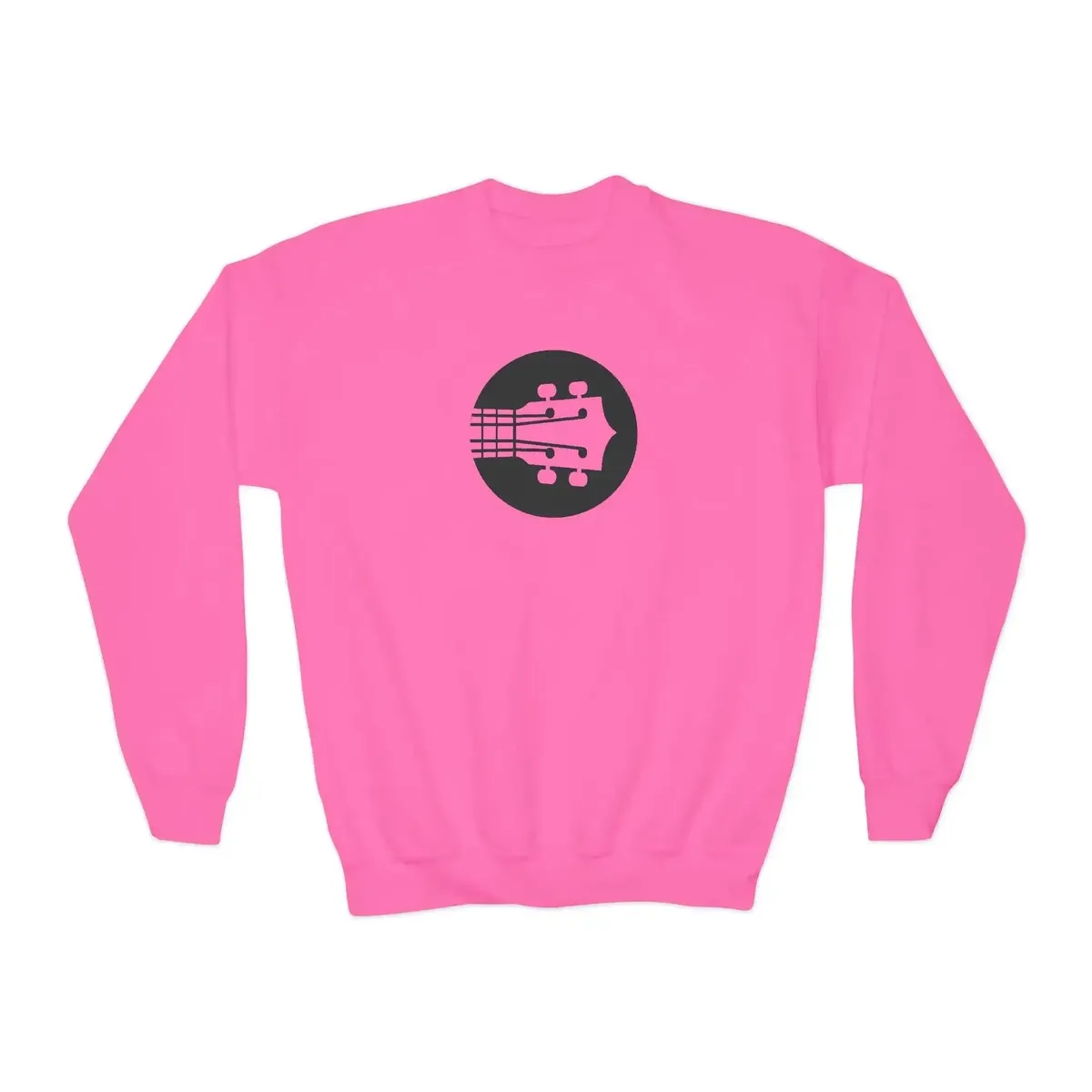 Kids Uke Like The Pros Crewneck Sweatshirt - Black Logo - Image 8