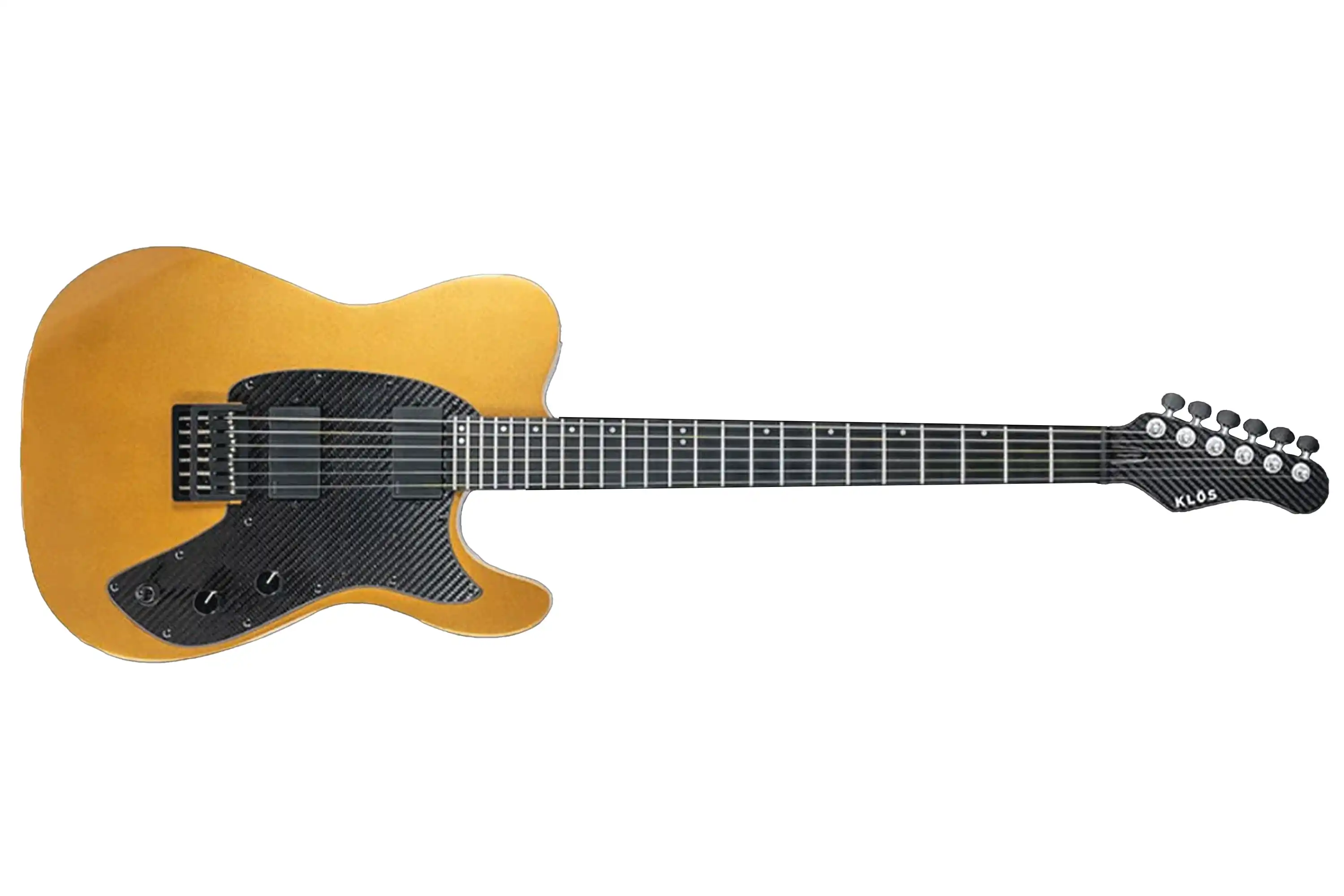 Klōs Telomere Custom Series 22 Fret Electric Guitar with Klos Blackouts Pickup - Gold - Image 2
