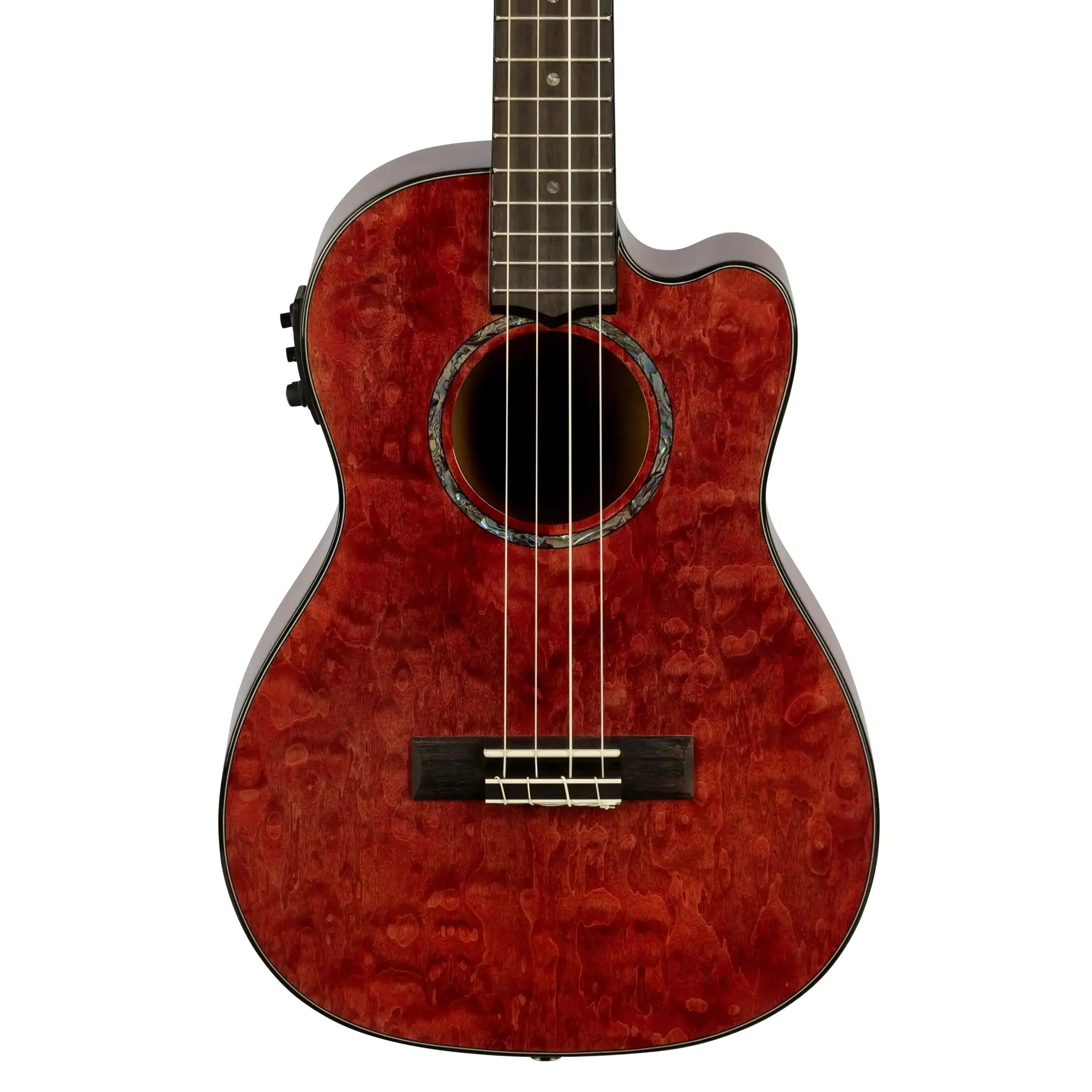 Lanikai QM-RDCEB Red Quilted Maple Baritone Ukulele with Pickup