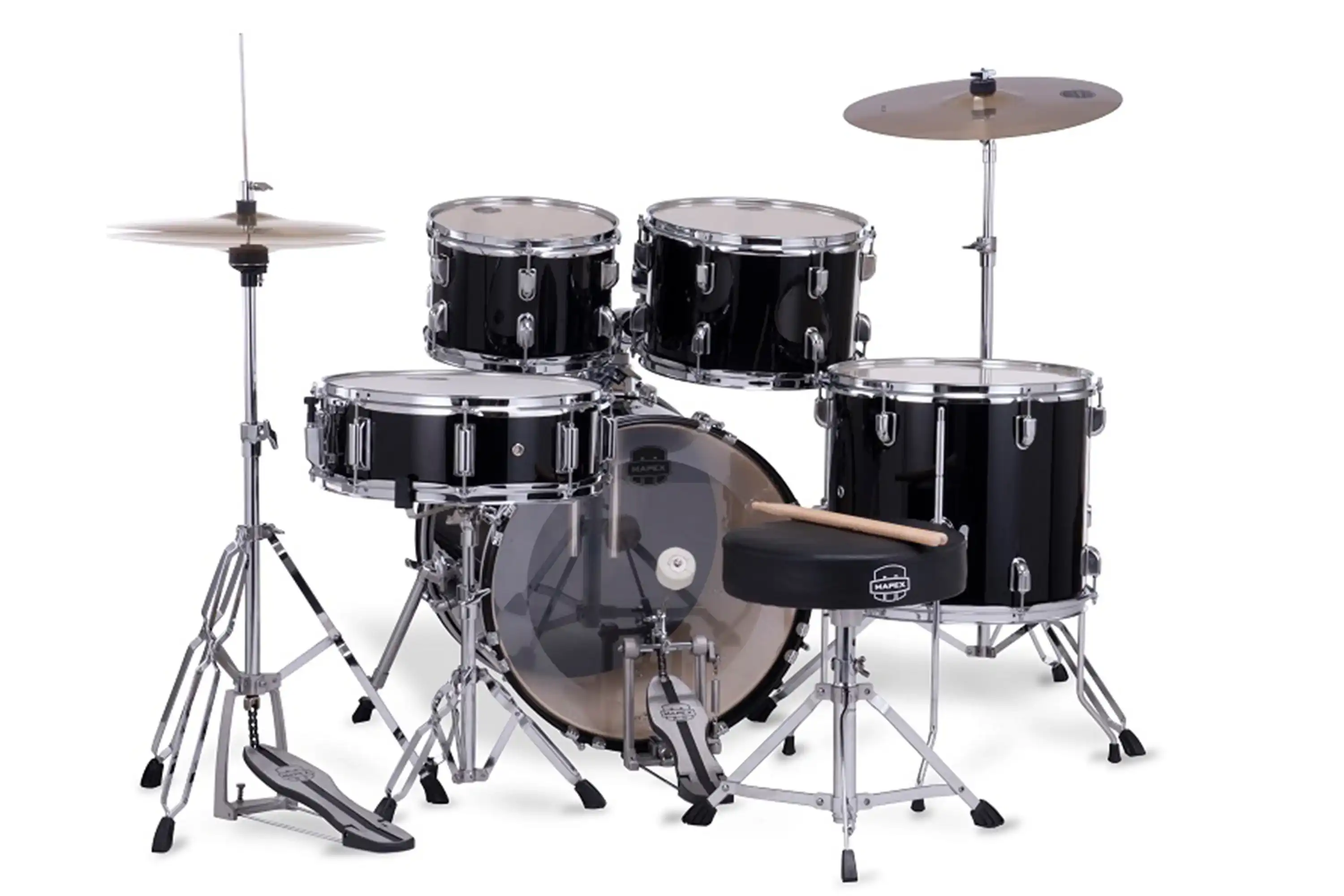Mapex CM5844FTC Comet Series Dark Black 5-Piece Junior Drum Set - Image 2