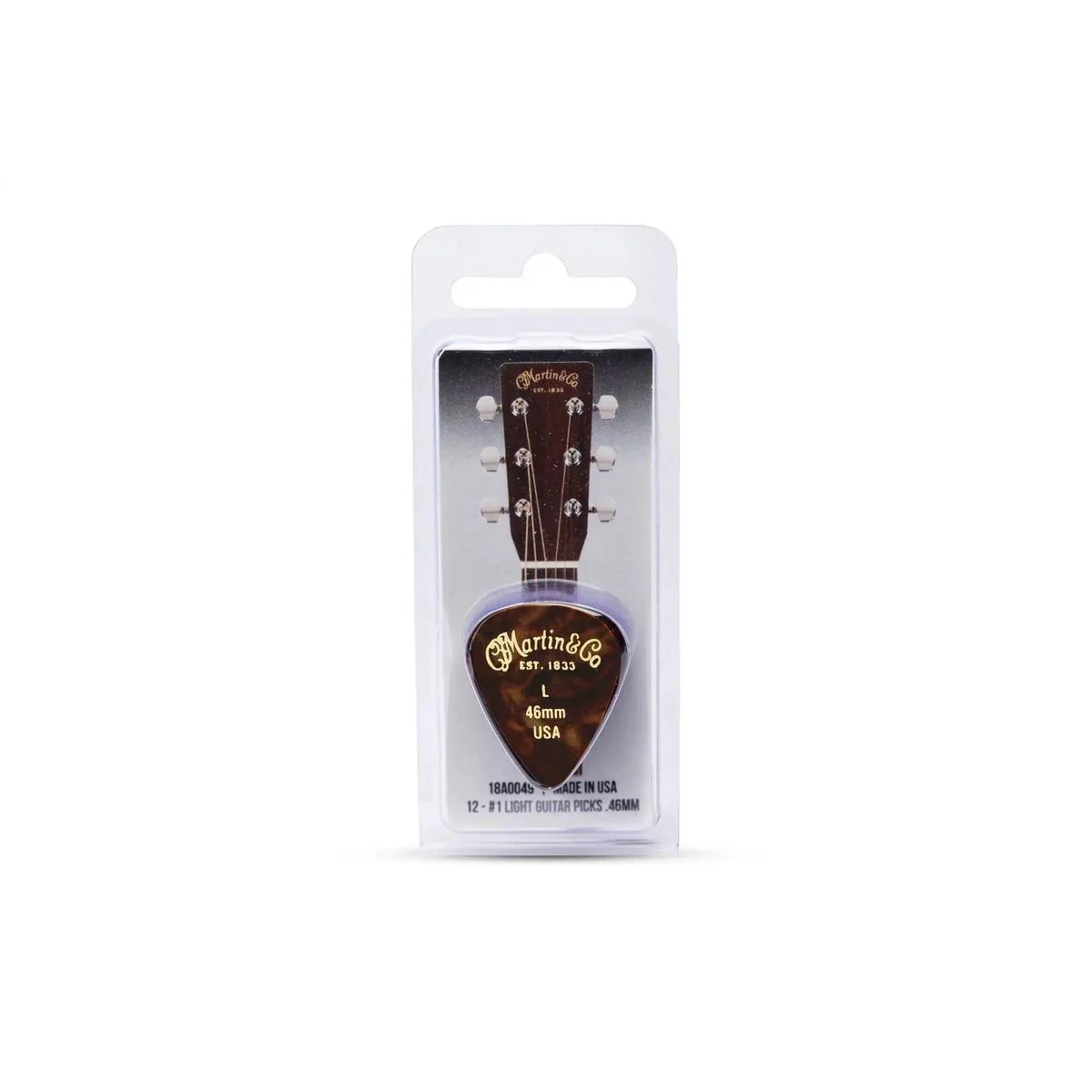 Martin #1 Tortoise Shell  Guitar Picks Light .46mm - 12 Pack