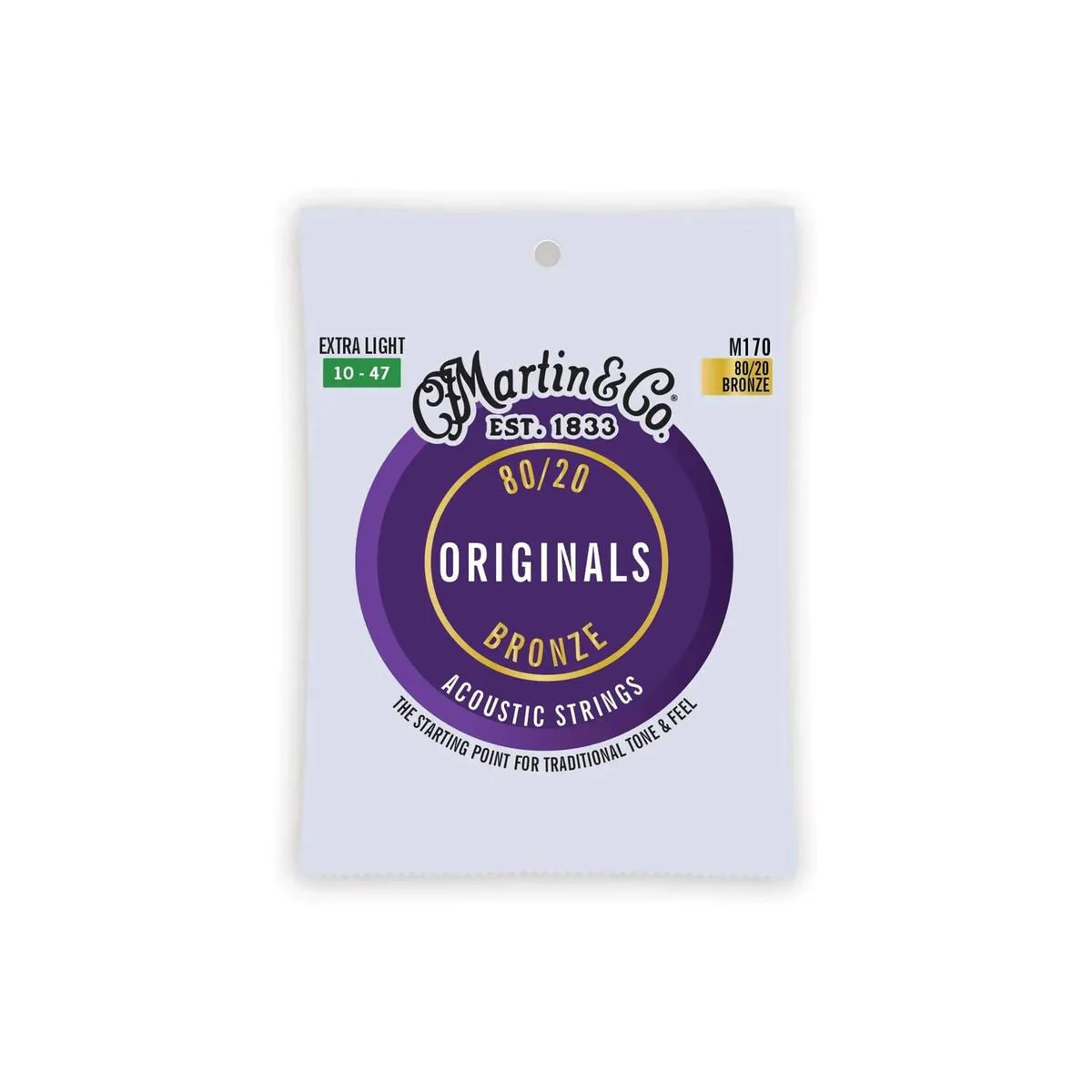 Martin M170 Acoustic 80/20 Bronze Guitar Strings - Extra Light .010-.047