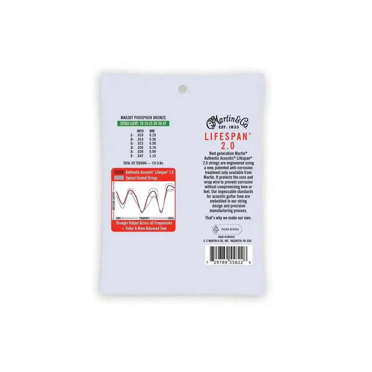 Martin MA530T Acoustic Phosphor Bronze Guitar Strings - Extra Light .10-.47 - Image 2