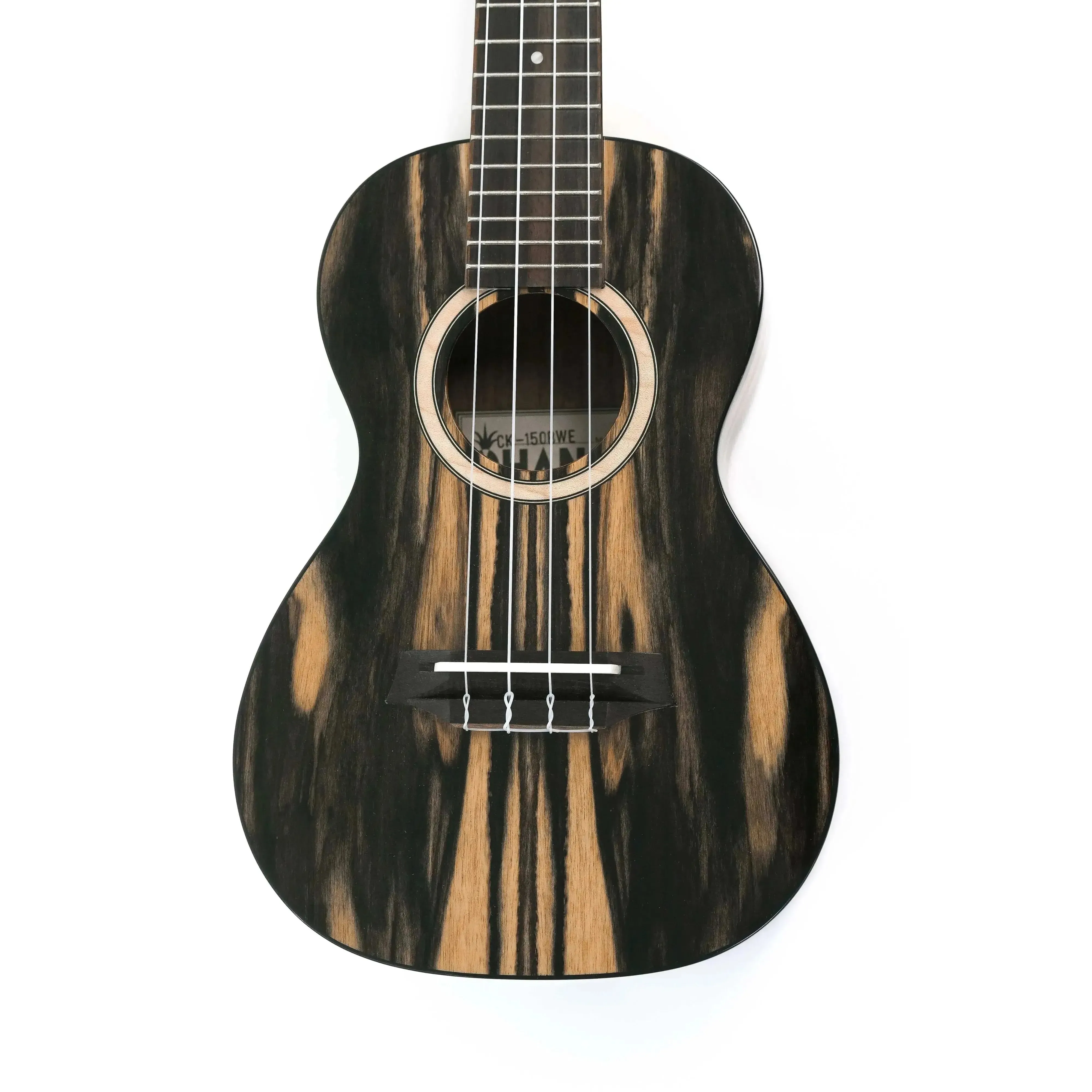 Ohana CK-150BWE Black & White Ebony Concert Ukulele