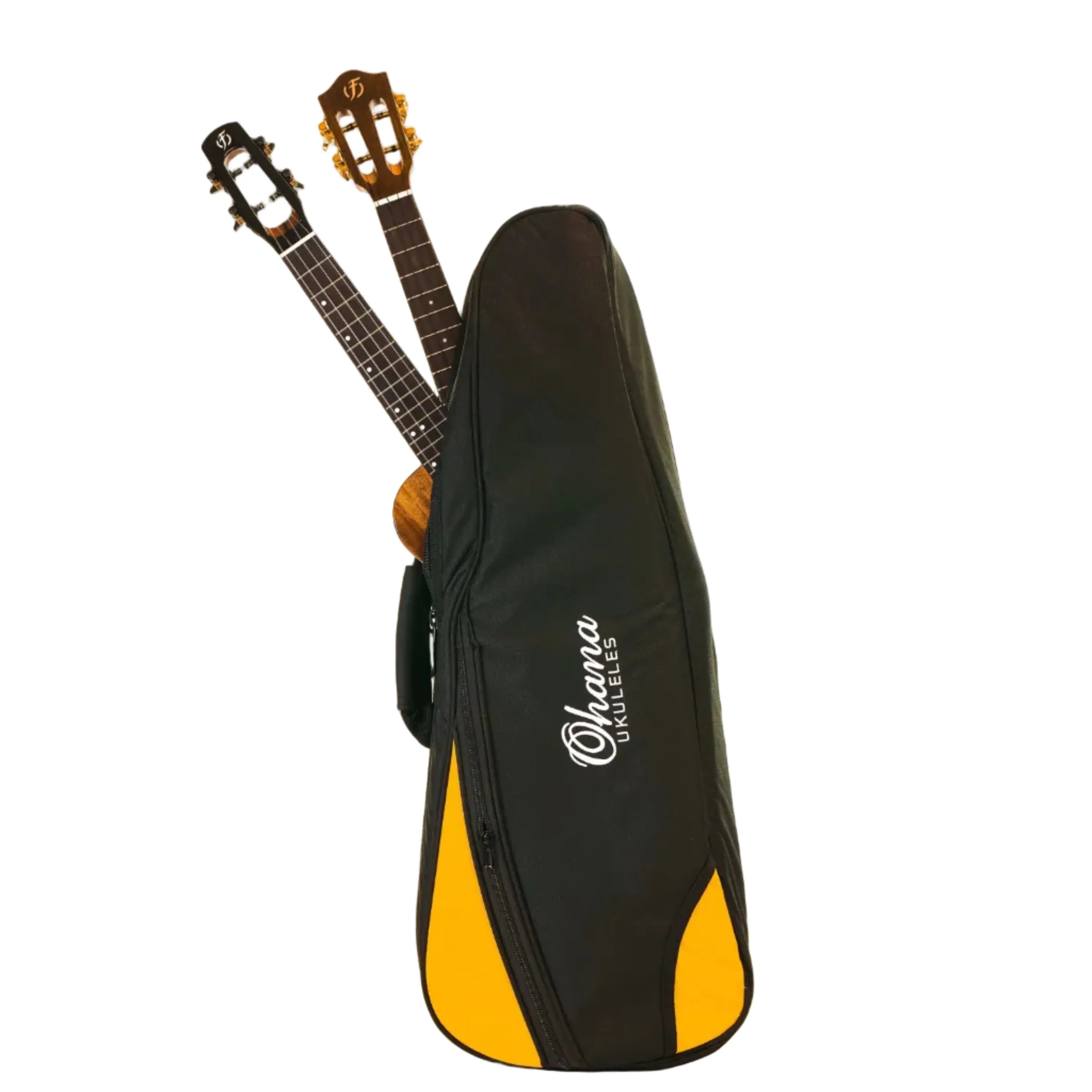 Ohana DB2-24OR Double Deluxe Concert Ukulele Bag - Holds 2 Concert Ukuleles - ORANGE