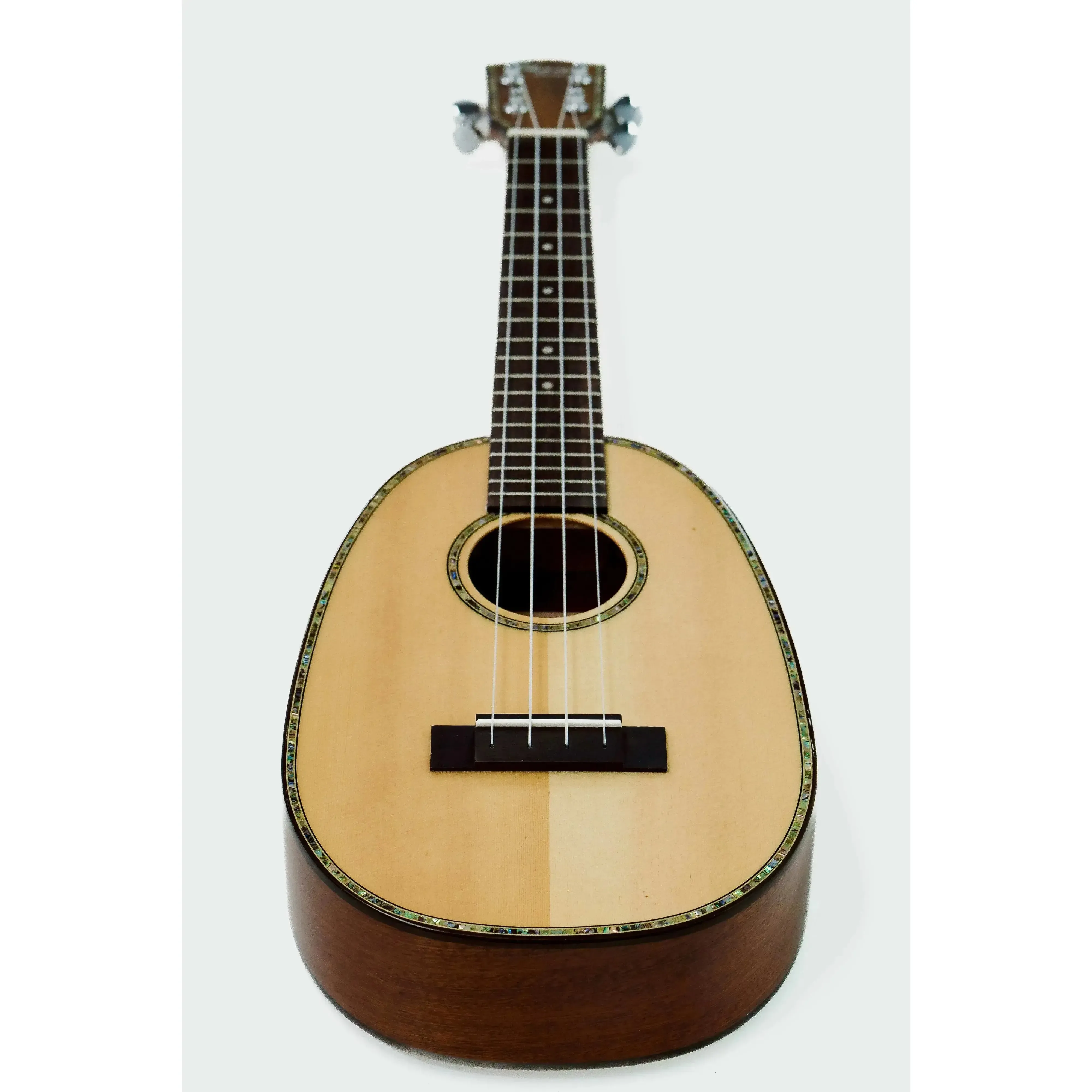 Ohana PK-70G Solid Spruce Top Pineapple Soprano Ukulele - Image 4