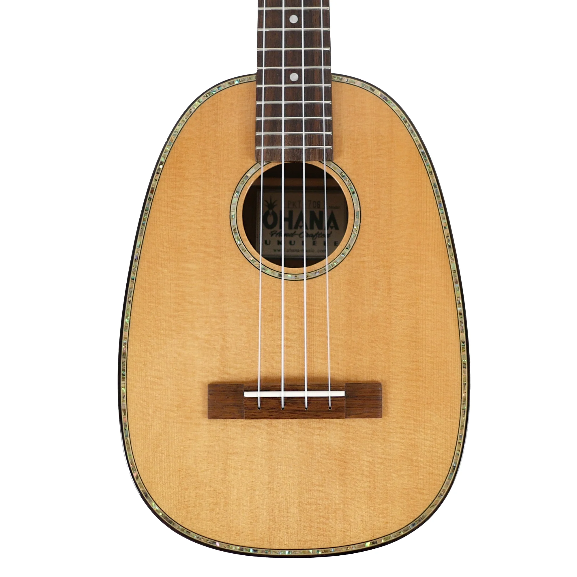 Ohana PKT-70G Solid Spruce & Mahogany Pineapple Tenor Ukulele
