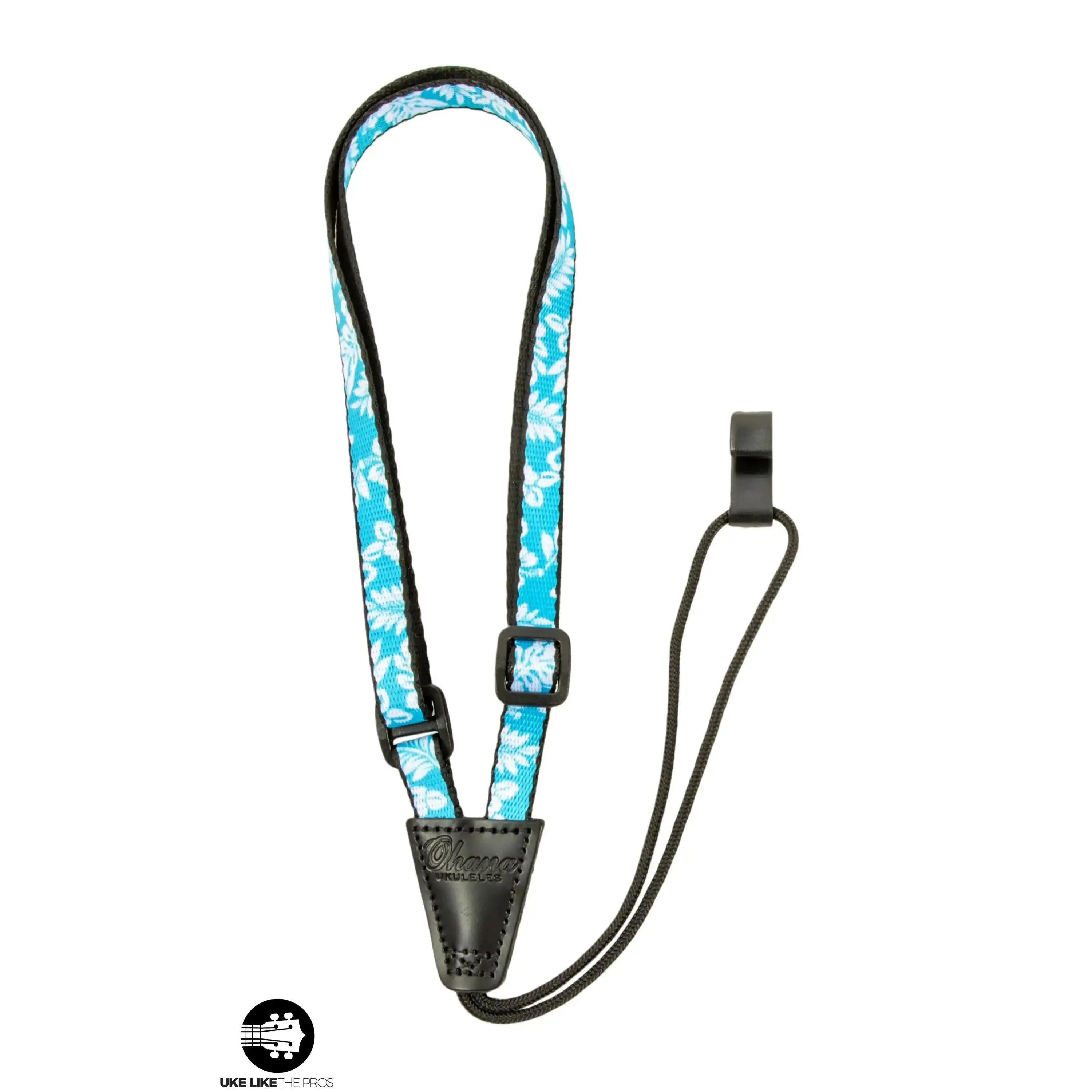Ohana USS-04 Ukulele Sound Hole Strap BLUE FLORAL DRILLING REQUIRED