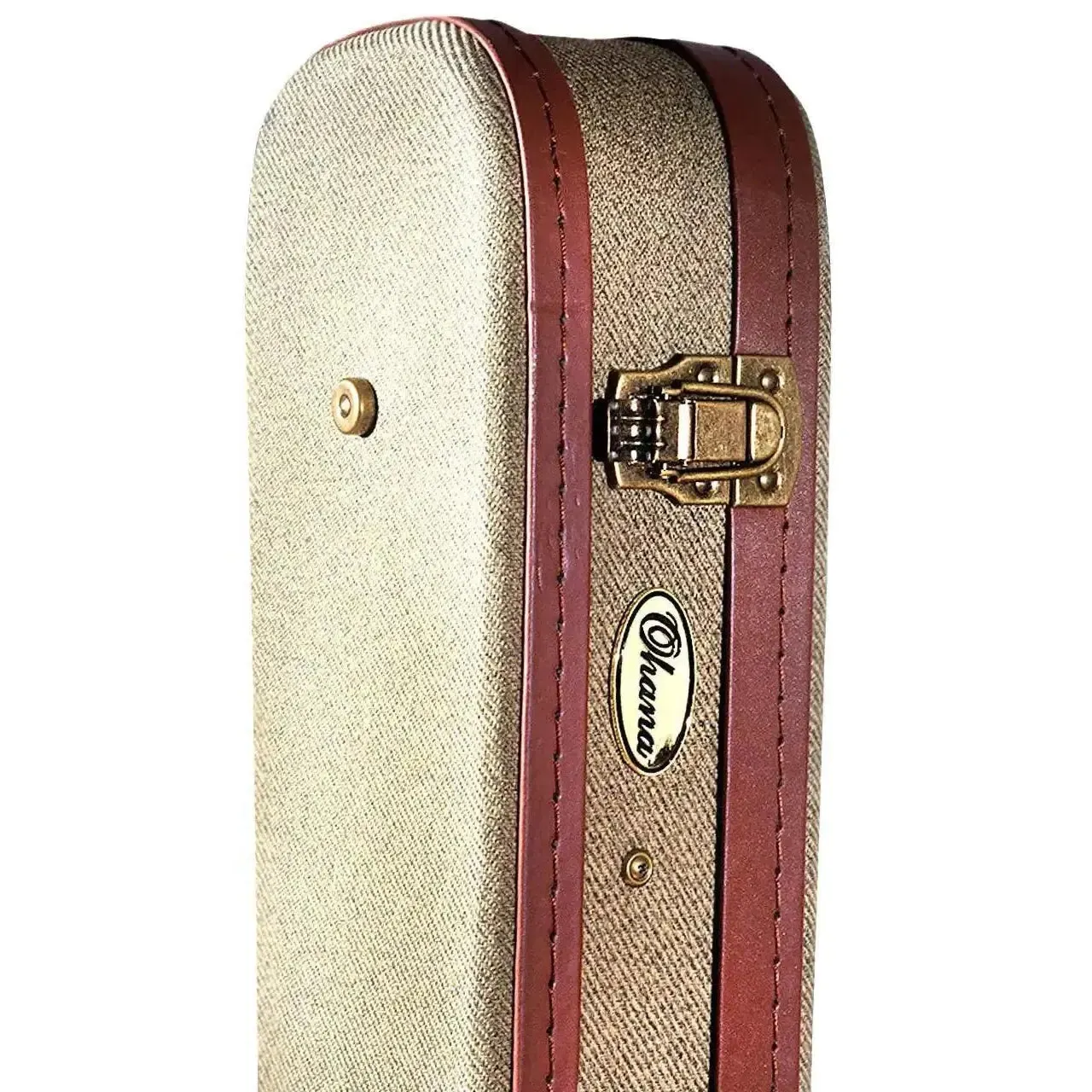 Ohana UOT-24 Olive Twill Concert Ukulele Hardshell Case - Image 5