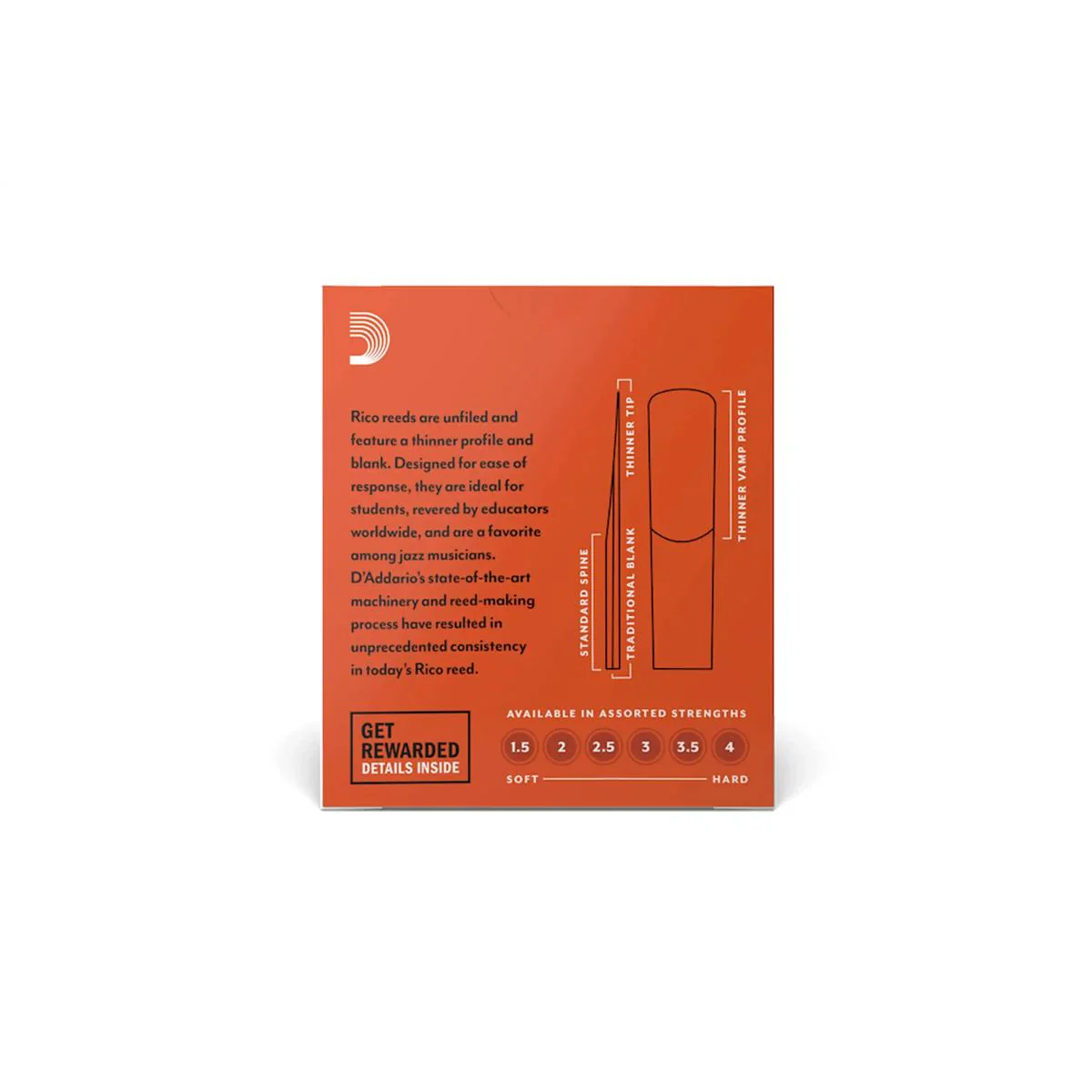 Rico by D'Addario Alto Saxophone Reeds Strength 2.0 - 10 Pack - Image 2