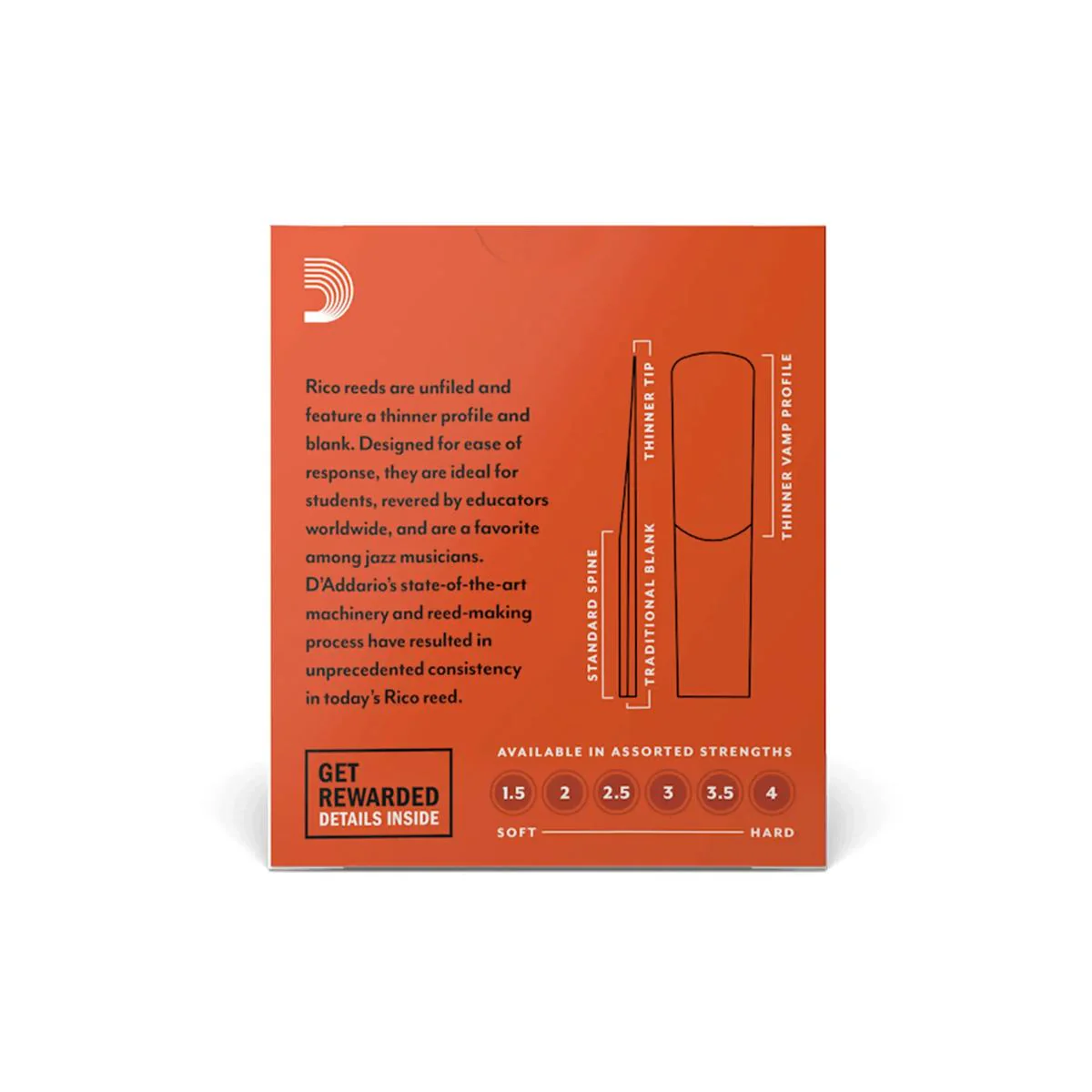 Rico by D'Addario Alto Saxophone Reeds Strength 3.0 - 10 Pack - Image 2