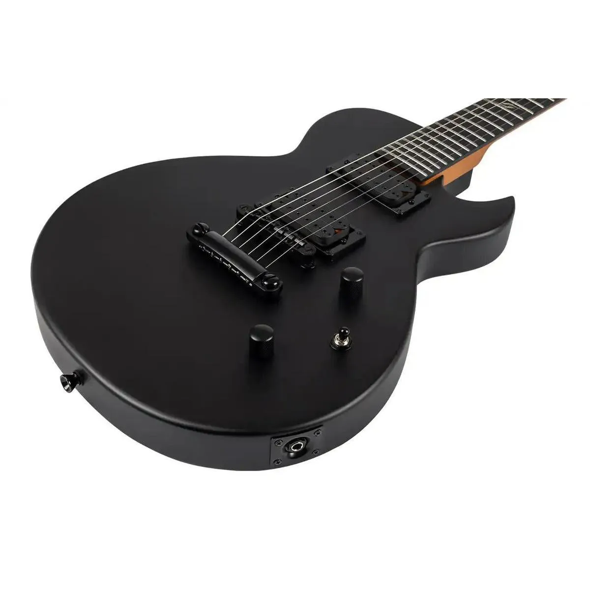 Spira L-400 MBK Satin Black Solid Body Electric Guitar - Image 3