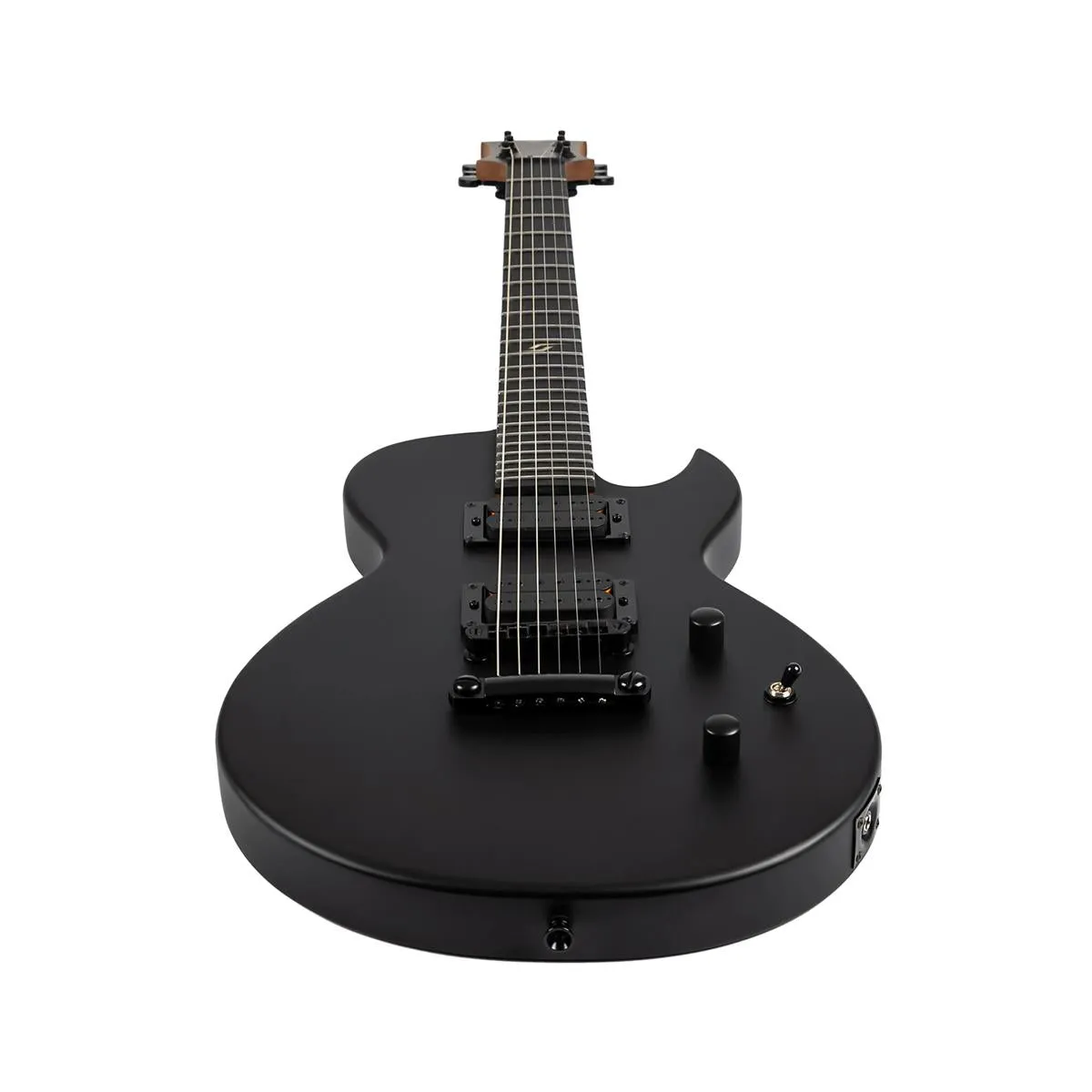 Spira L-400 MBK Satin Black Solid Body Electric Guitar - Image 4