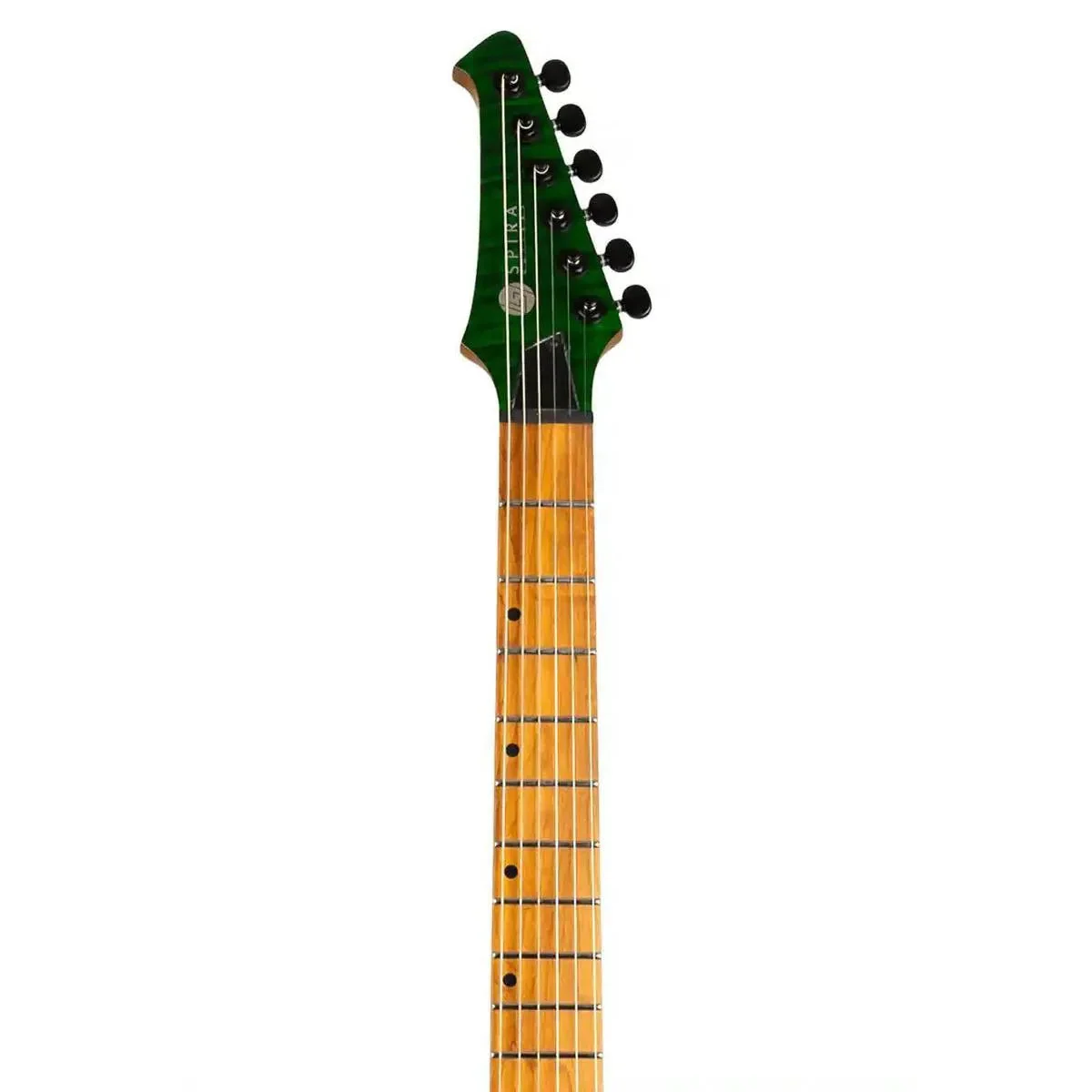 Spira S-450 TGR Transparent Green Solid Body Stratocaster Electric Guitar - Image 5