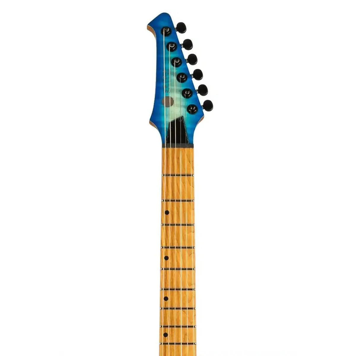 Spira S-500 QAB Transparent Aqua Blue Solid Body Stratocaster Electric Guitar - Image 5