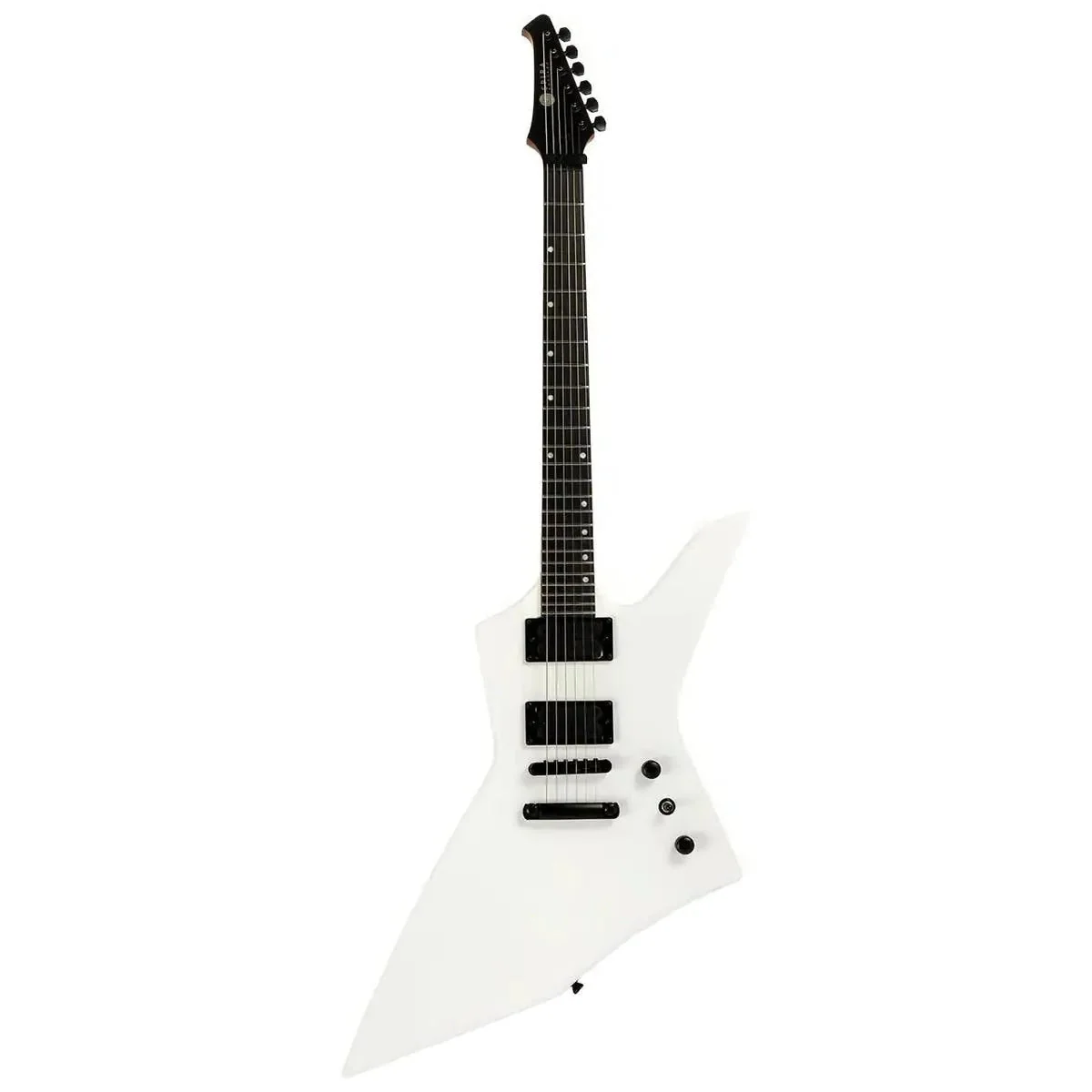 Spira X-400 MWH Satin White Solid Body Offset Electric Guitar - Image 4