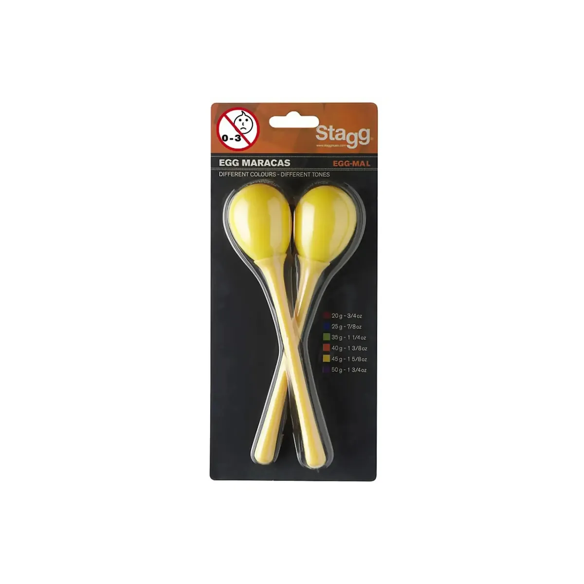 Stagg EGG-MA-L/YW 2 Piece Egg Maracas - Yellow