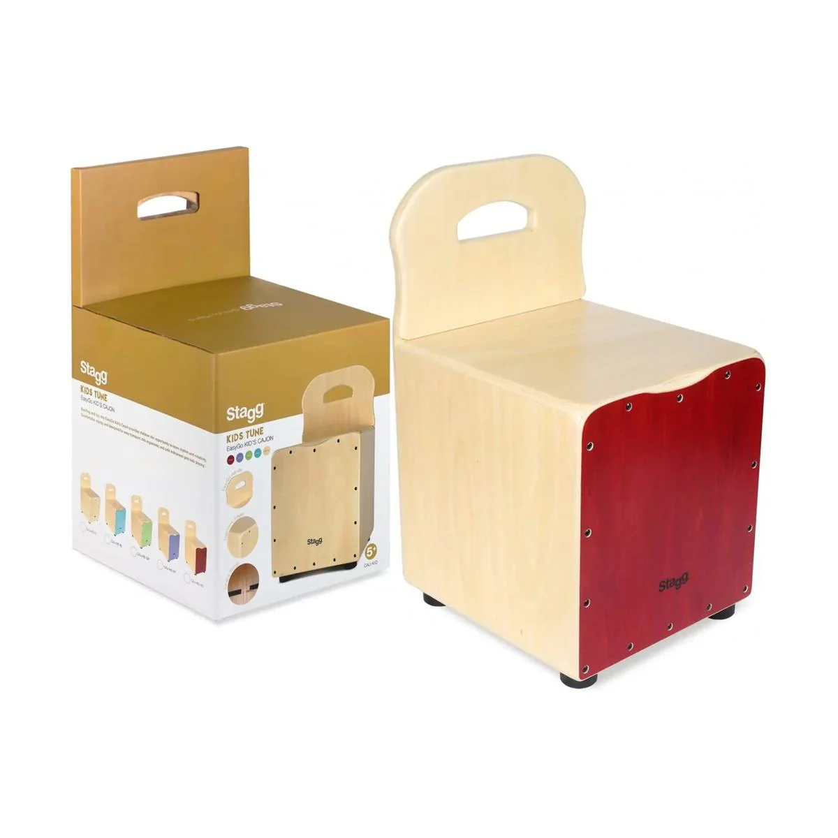 Stagg CAJ-KID-RD Kid Cajon & Back Rest - Red