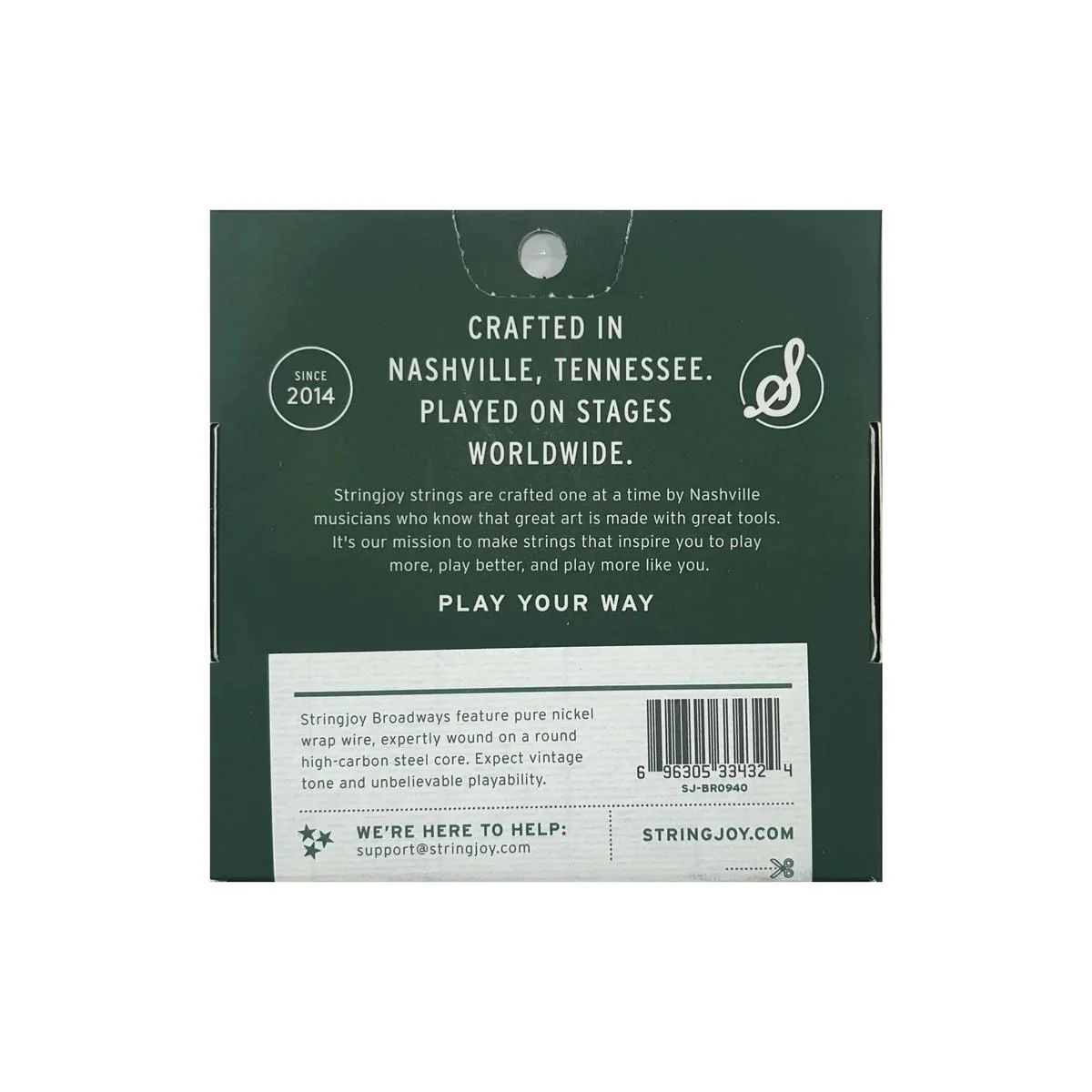Stringjoy Broadways SJ-BR0940 Pure Nickel Electric Guitar Strings - Classic Super Light .009-.040 - Image 2
