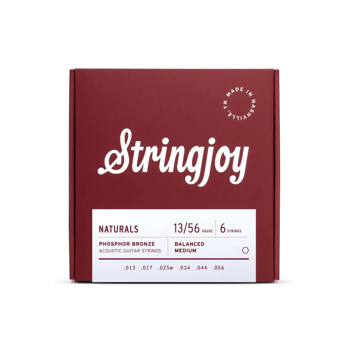 Stringjoy Naturals SJ-NB1356 Phosphor Bronze Acoustic Guitar Strings - Balanced Medium .013-.056