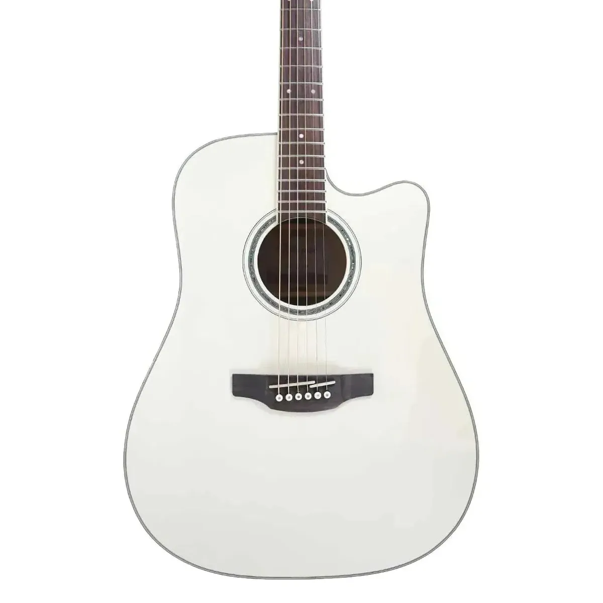 Takamine GD37CE-PW Pearl White Acoustic-Electric Dreadnought Guitar — Complete Bundle with $396 in Lessons and Accessories Included Free