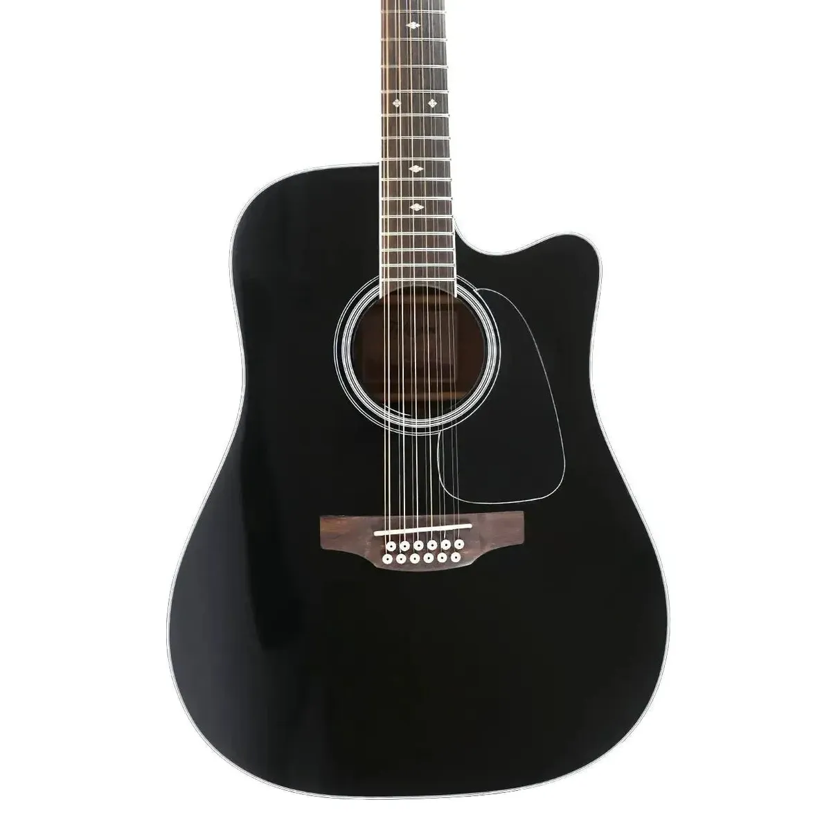 Takamine GD38CE-BLK Black 12-String Acoustic-Electric Guitar — Complete Bundle with $396 in Lessons and Accessories Included Free