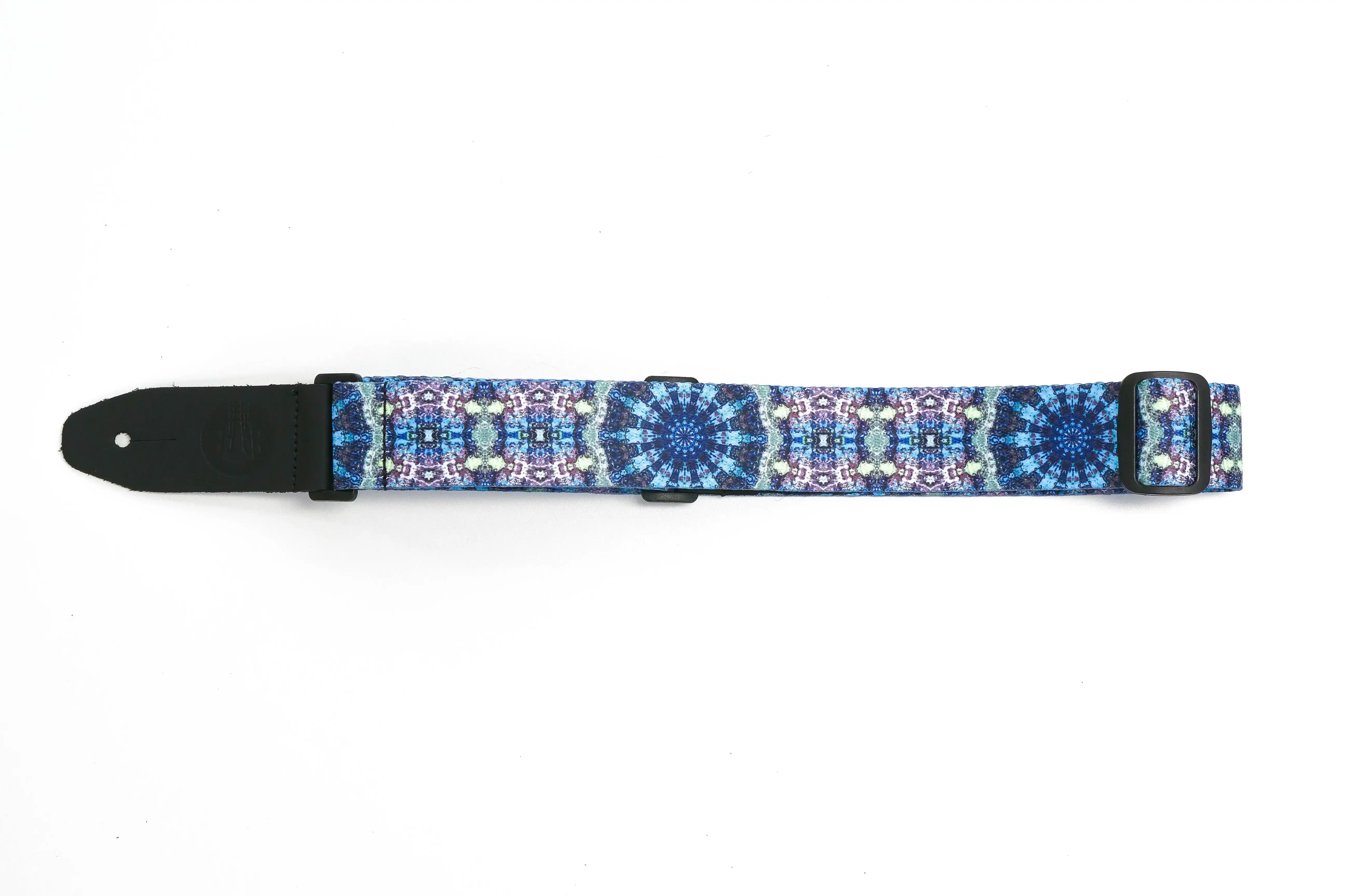Terry Carter Music Store 1.5 Inch Poly Ukulele and Guitar Strap - Blue Kaleidoscope