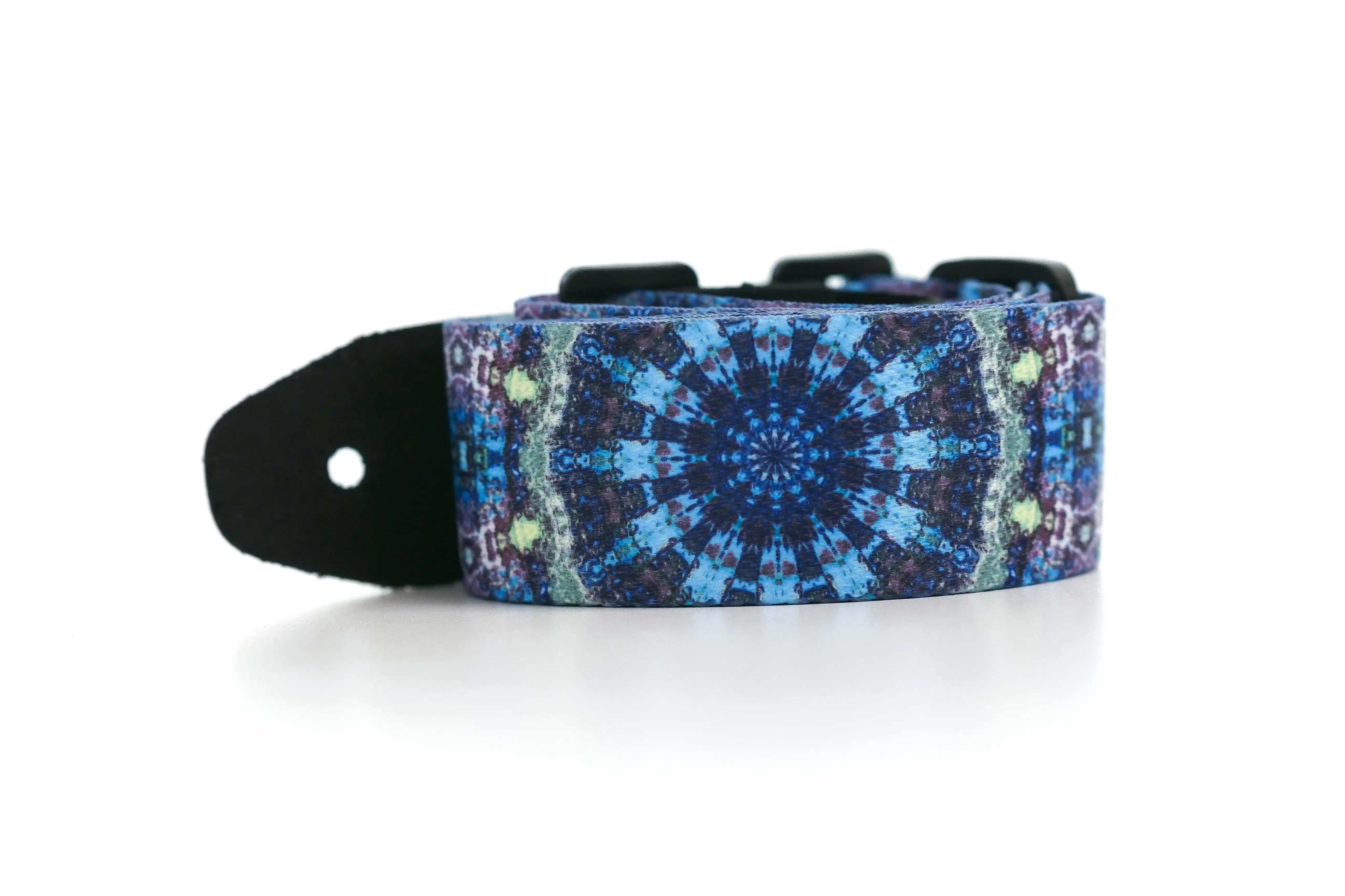 Terry Carter Music Store 1.5 Inch Poly Ukulele and Guitar Strap - Blue Kaleidoscope - Image 2