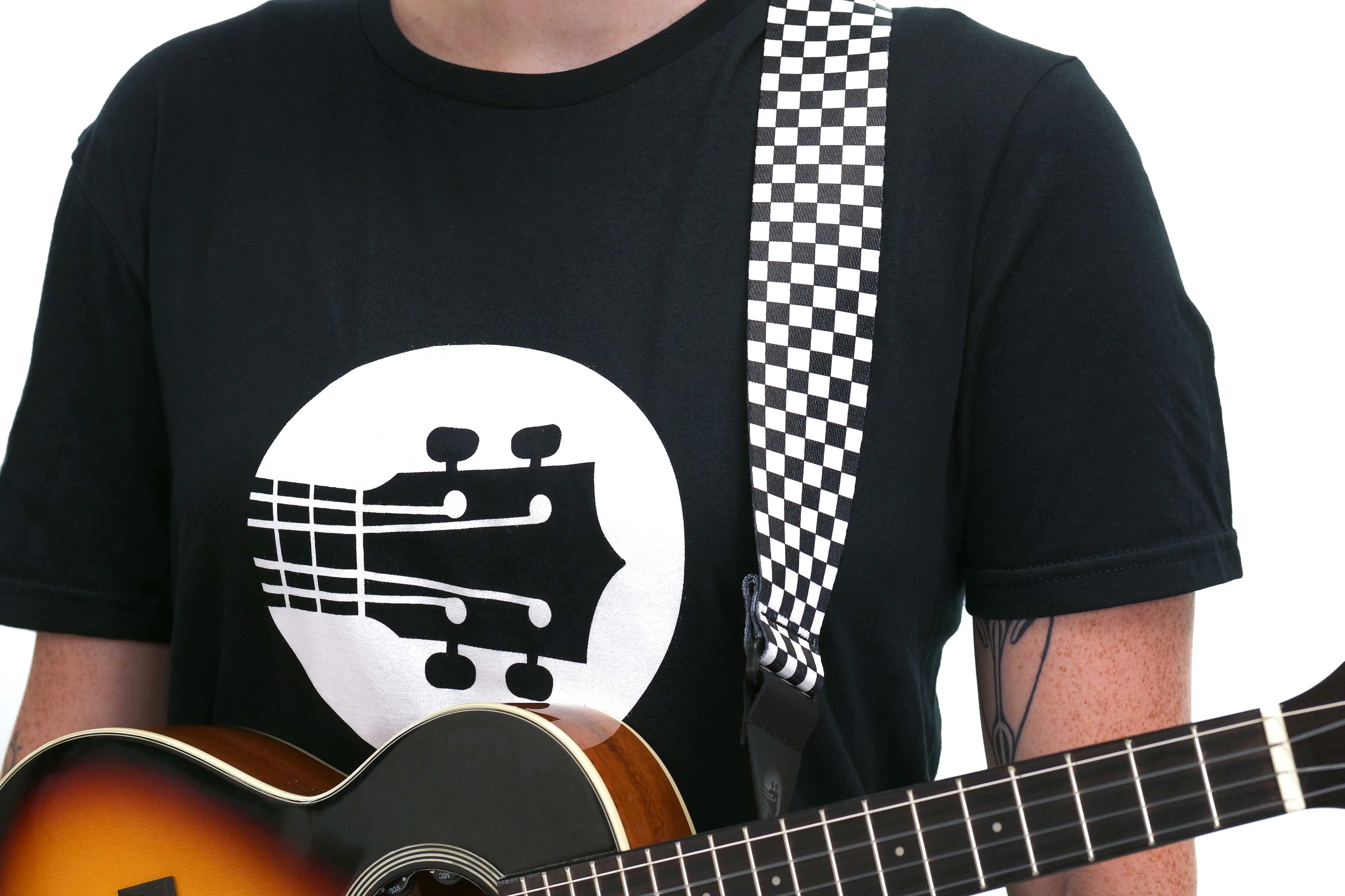 Terry Carter Music Store 2 Inch Sublimation Guitar and Ukulele Strap - CHECKERBOARD - Image 4