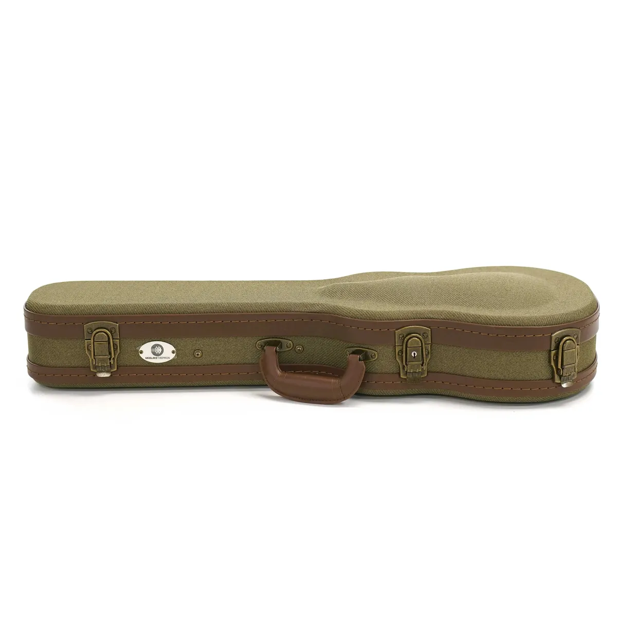 Uke Like The Pros OTB-AT Baritone Ukulele Olive Tweed Archtop Hardshell Case - Discounted - Image 3