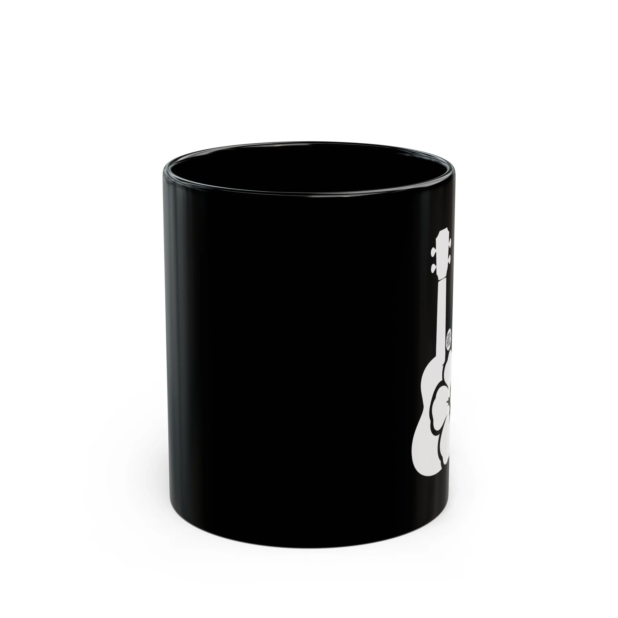 Ukulele Musician Black Ceramic Mug with Hibiscus - 11oz & 15oz - Image 4