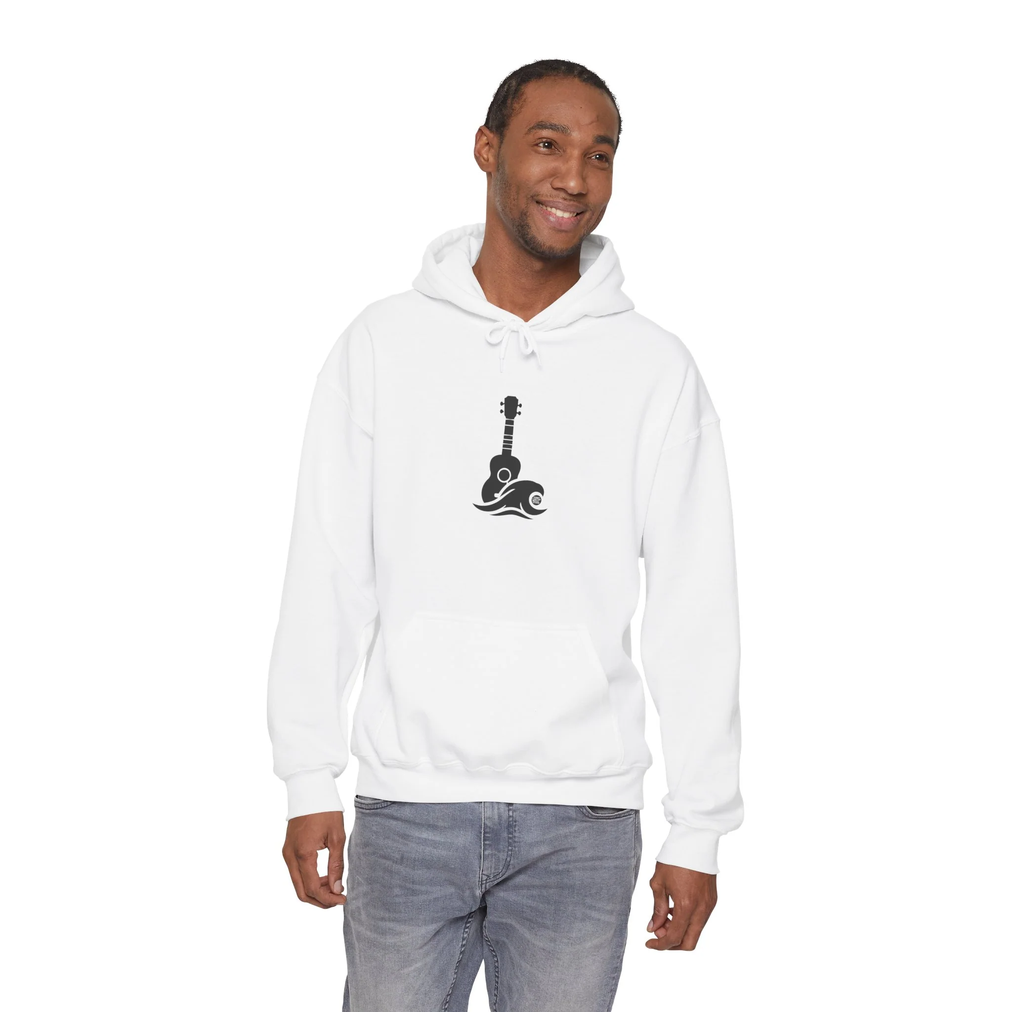 Ukulele Musician Hoodie - Black Logo - Image 9