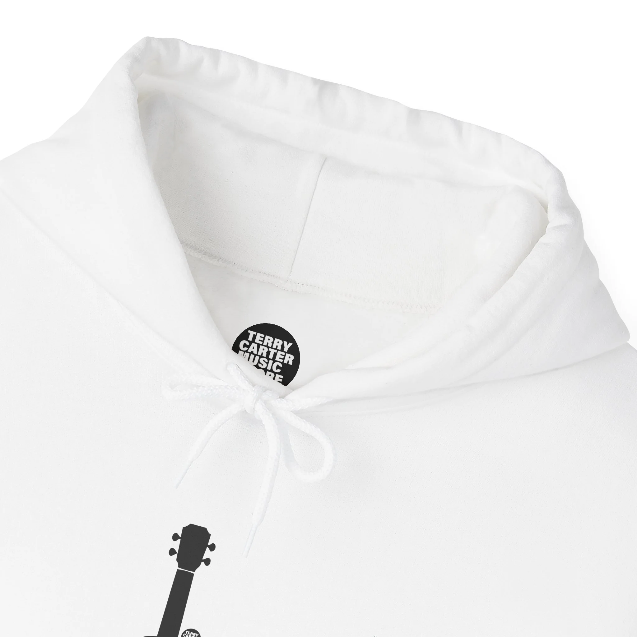 Ukulele Musician Hoodie with Hibiscus - Black Logo - Image 8