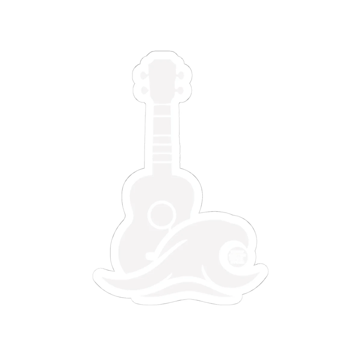 Ukulele Musician Sticker - White Kiss-Cut Vinyl Decal - Image 2