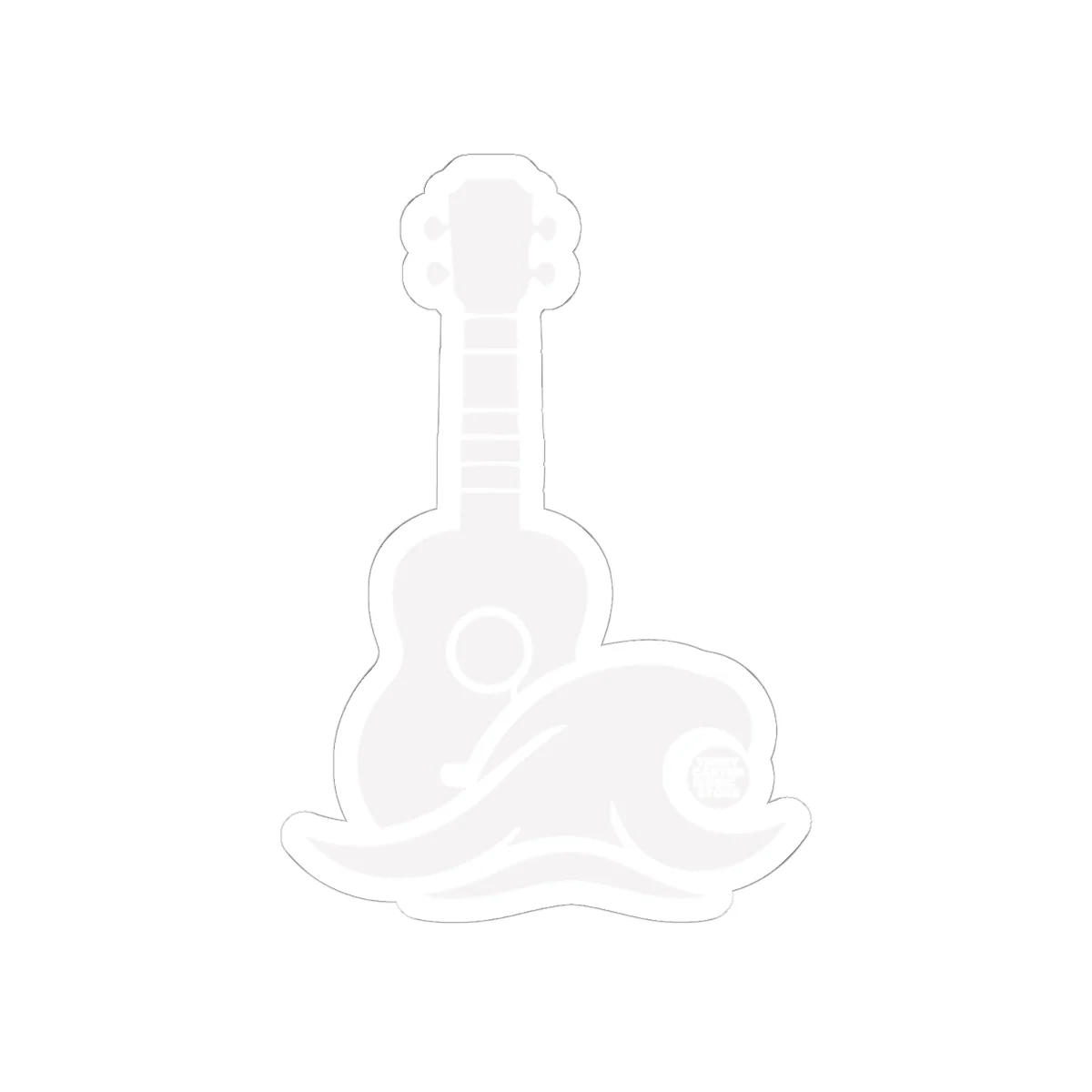 Ukulele Musician Sticker - White Kiss-Cut Vinyl Decal - Image 3