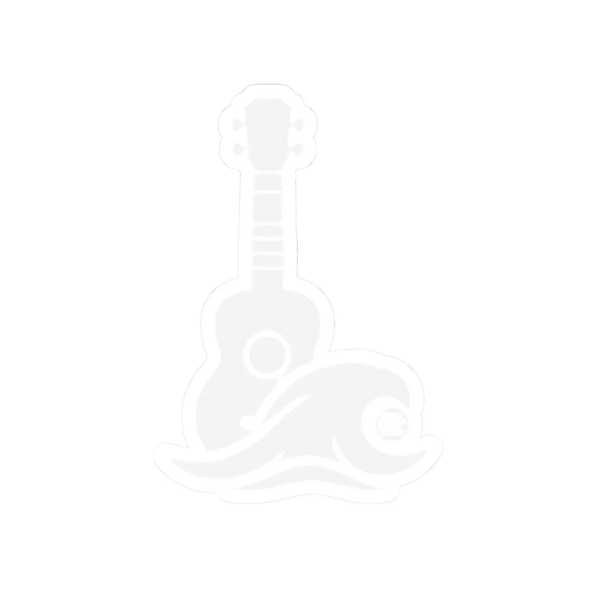 Ukulele Musician Sticker - White Kiss-Cut Vinyl Decal - Image 4
