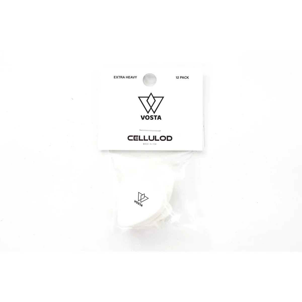 Vosta Extra Heavy Celluloid White Picks - 3 Pack