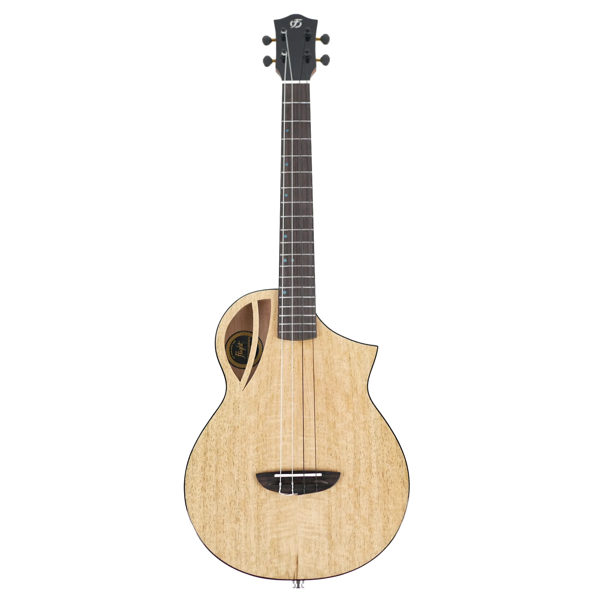 Flight AVIATOR-CE Solid Mango Top Baritone Ukulele w/ Pickup - Image 4